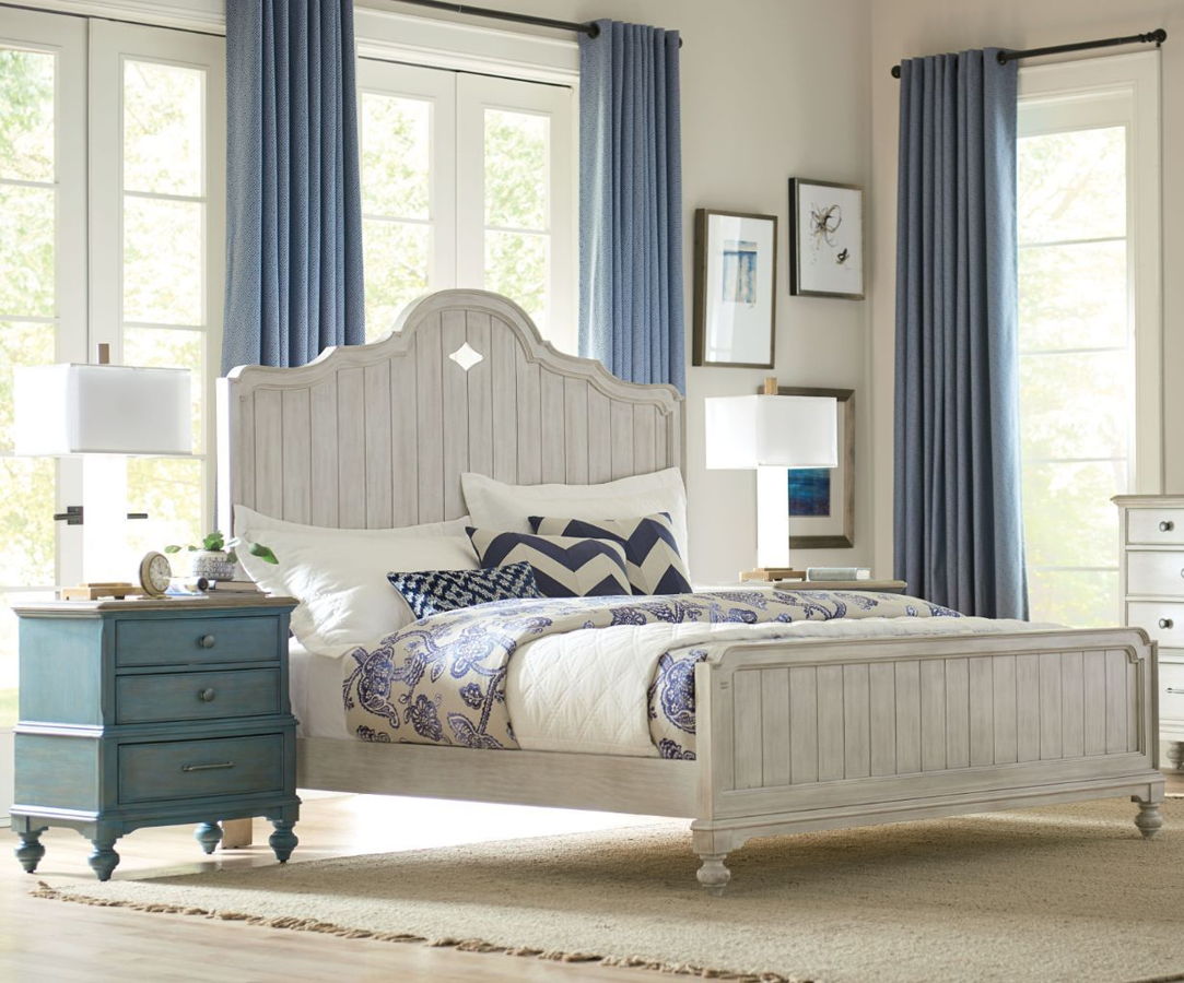 American Drew Laurel Sun Washed Driftwood Denim 2pc Bedroom Set with Queen ...