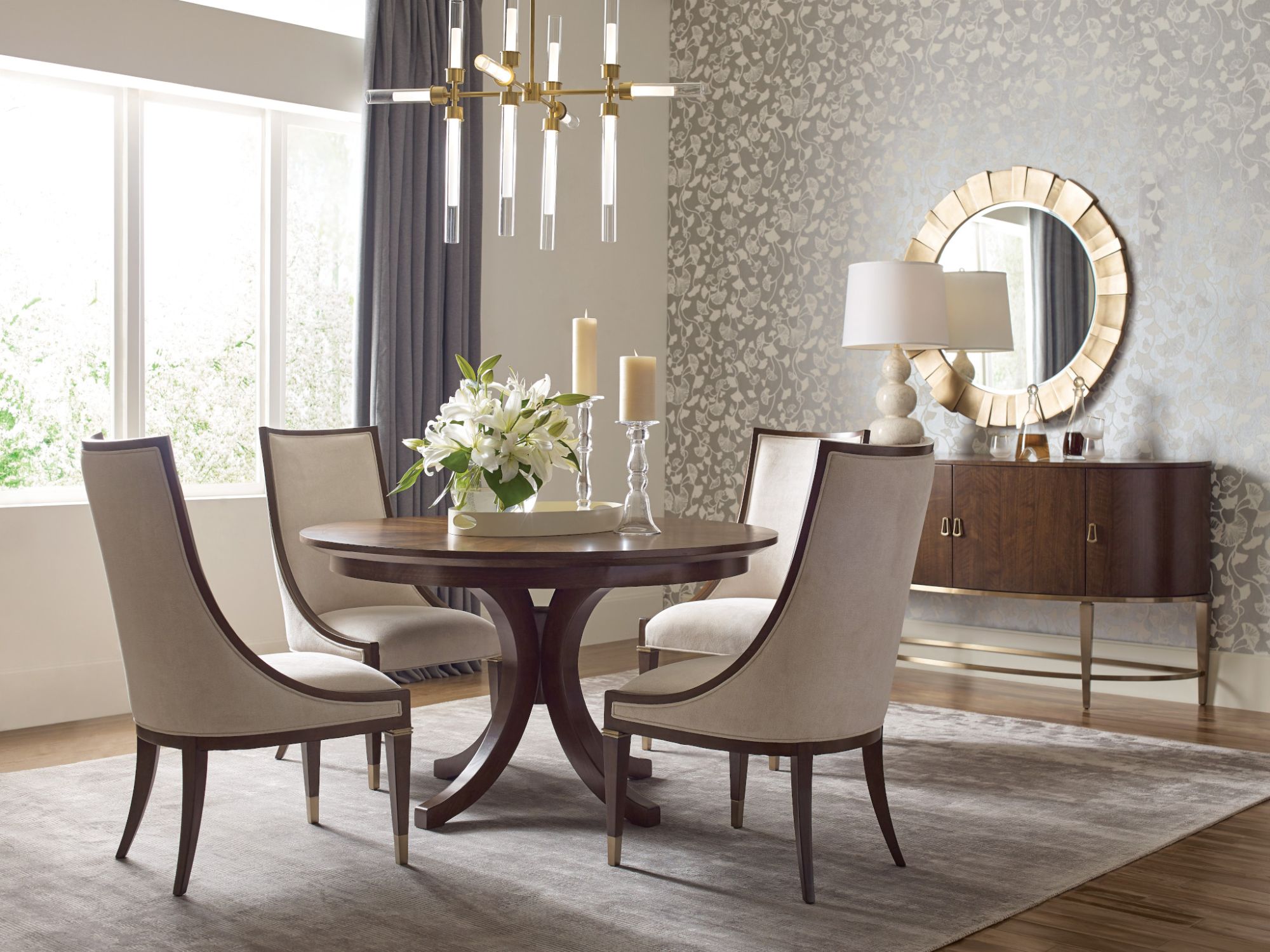 American Drew Warner Warm Brown 5pc Dining Room Set