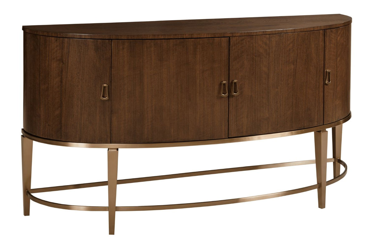 American Drew Gardner Demilune Warm Brown Tourmaline Sideboard