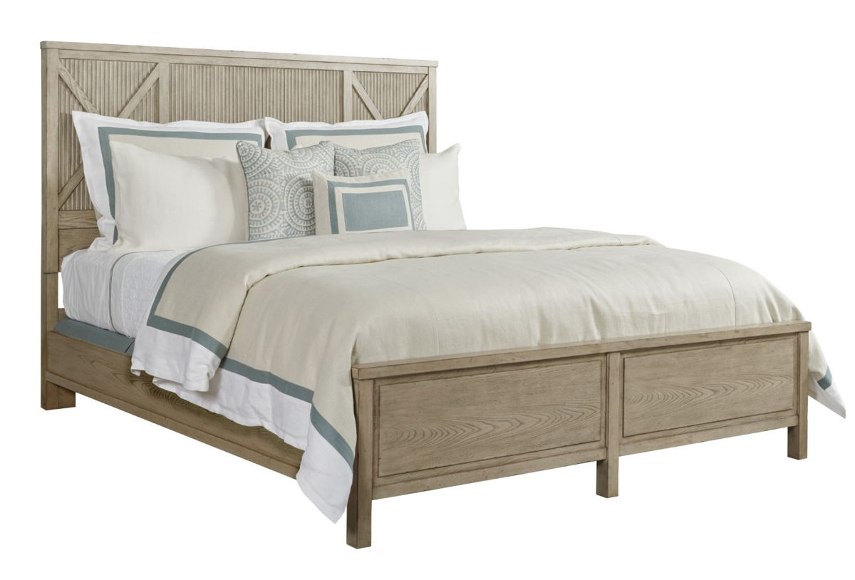 American Drew Canton Aged Taupe Panel Queen Bed