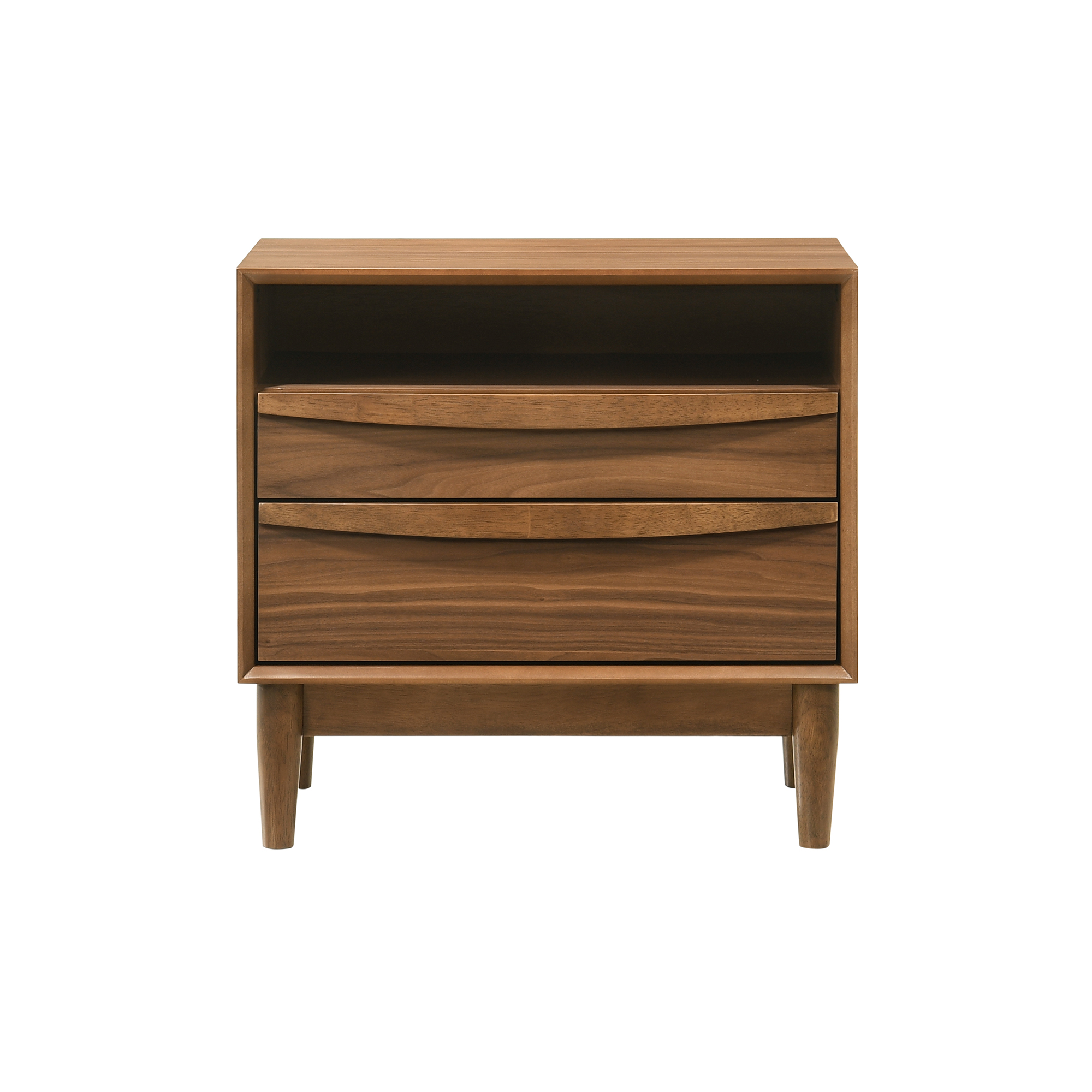 Luxur Living Anakwadi Brown 2 Drawers Nightstand with Shelf