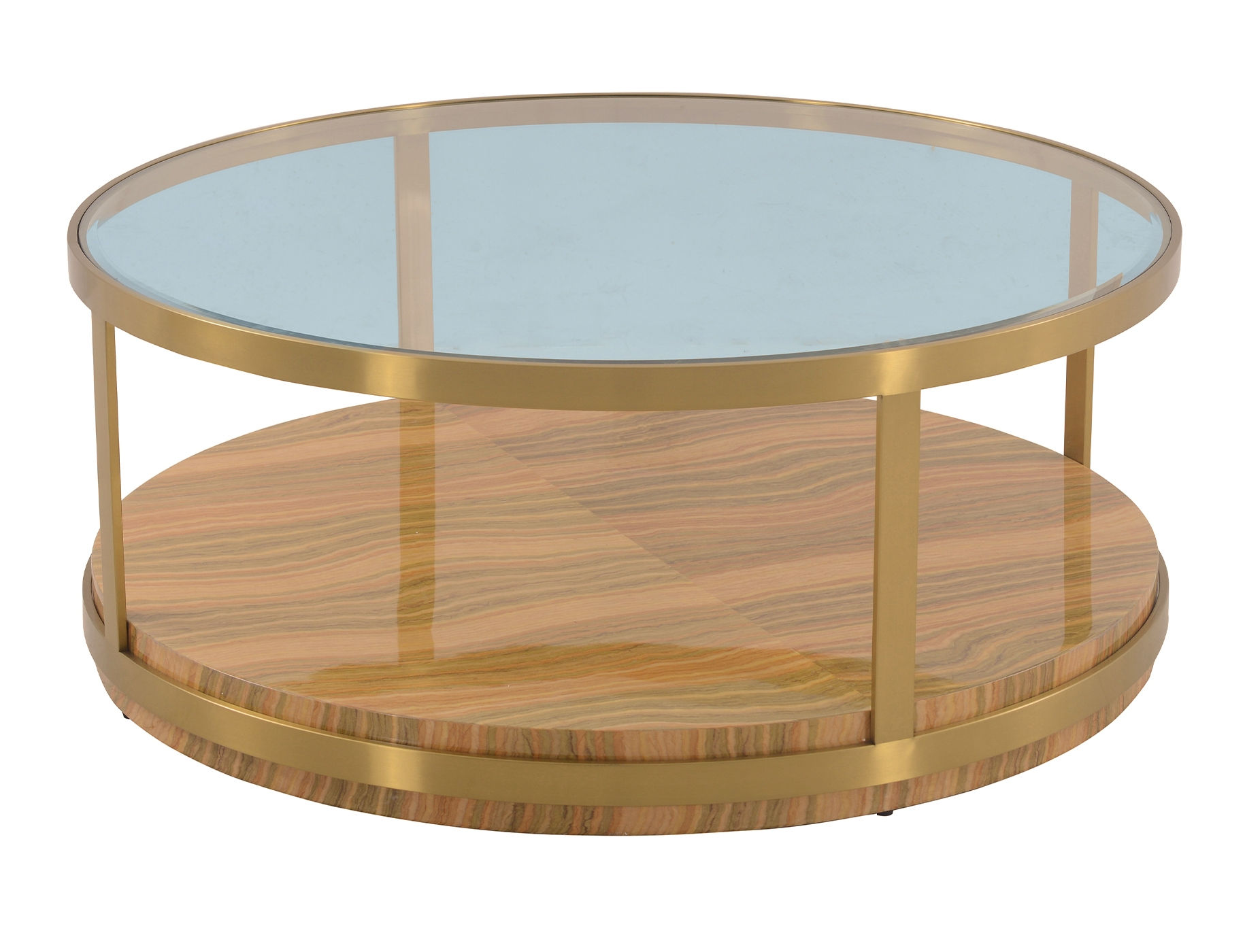 Luxur Living Dagadparwa Brushed Gold Coffee Table
