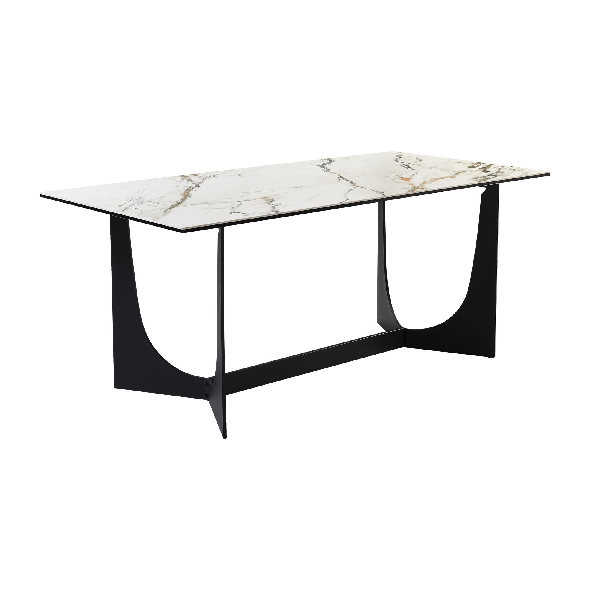 Channi Dining Table in Stone and Metal