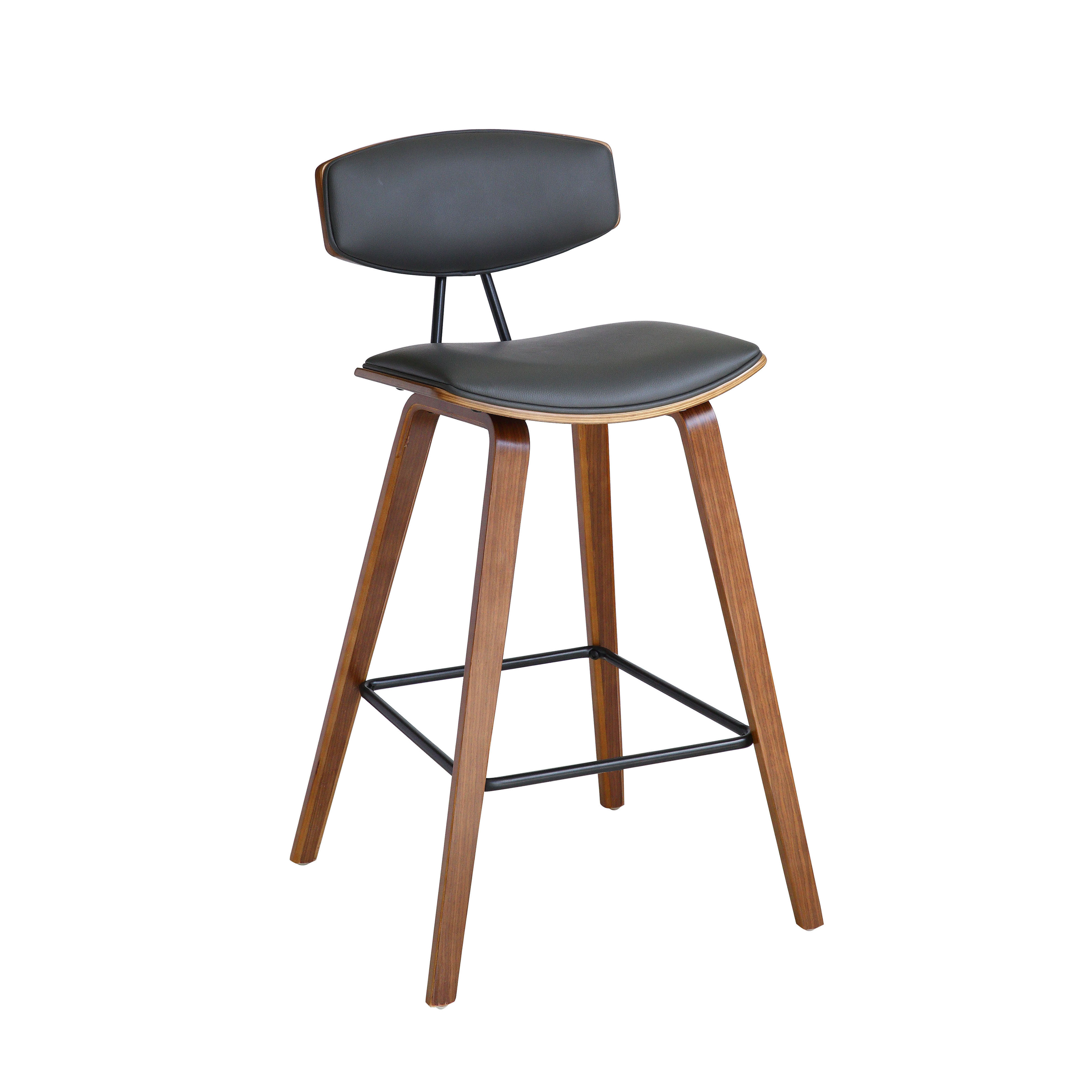 Luxur Living Chikhalagar Gray Walnut 28.5 Inch Bar Height Stool