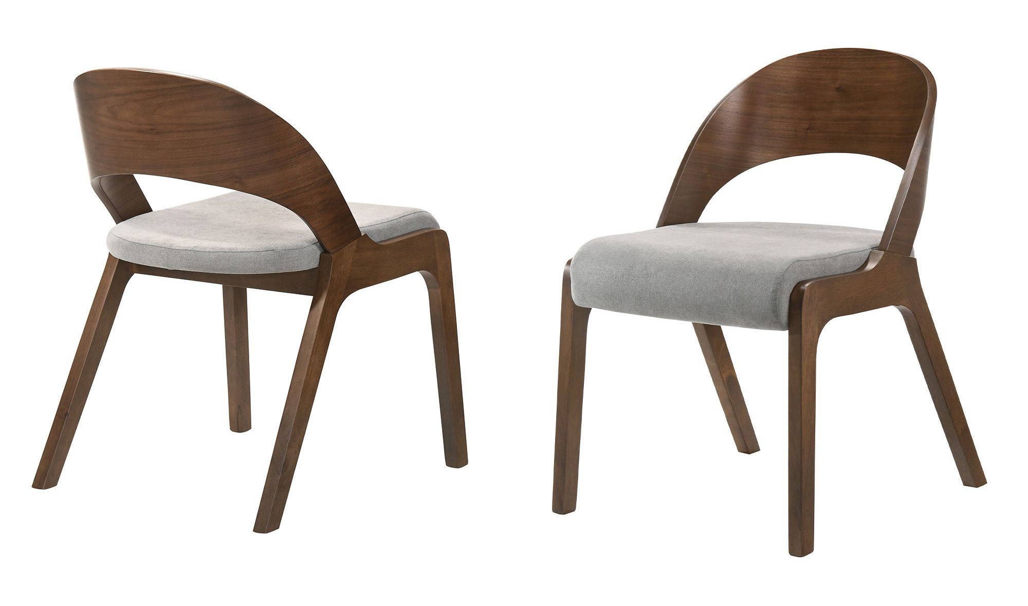 2 Luxur Living Jambha Walnut Gray Dining Chairs