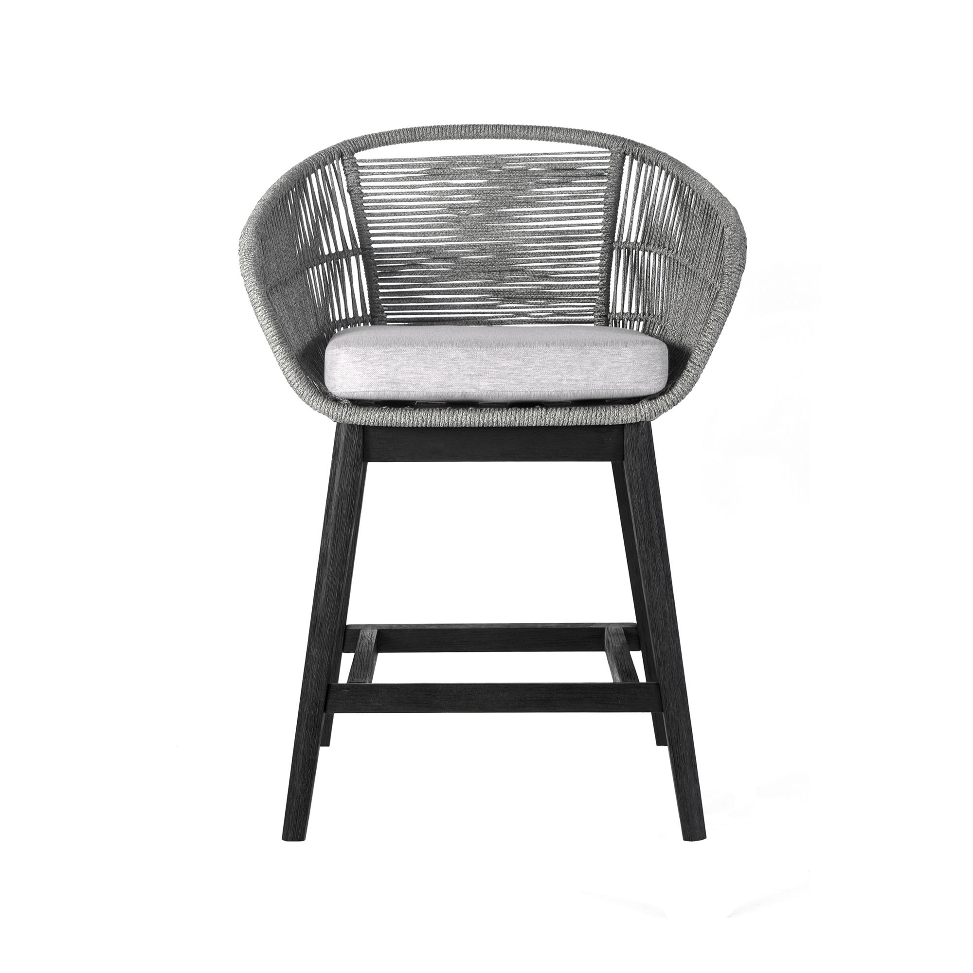 Luxur Living Kawhala Black Gray Outdoor Counter Height Bar Stool