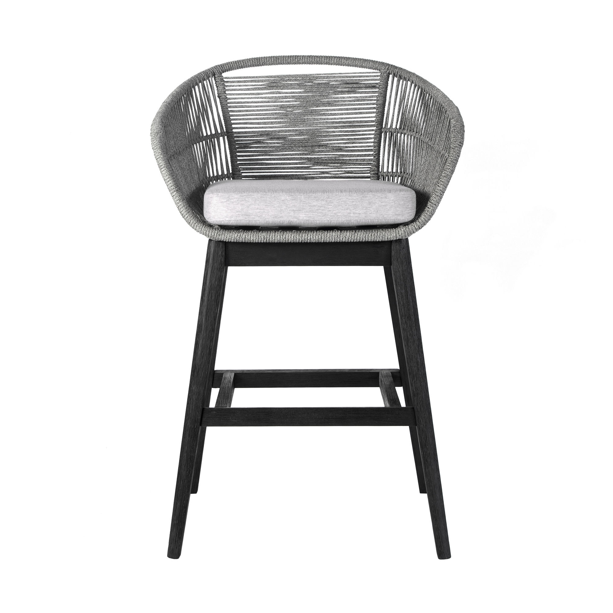 Luxur Living Kawhala Black Gray Outdoor Bar Height Stool
