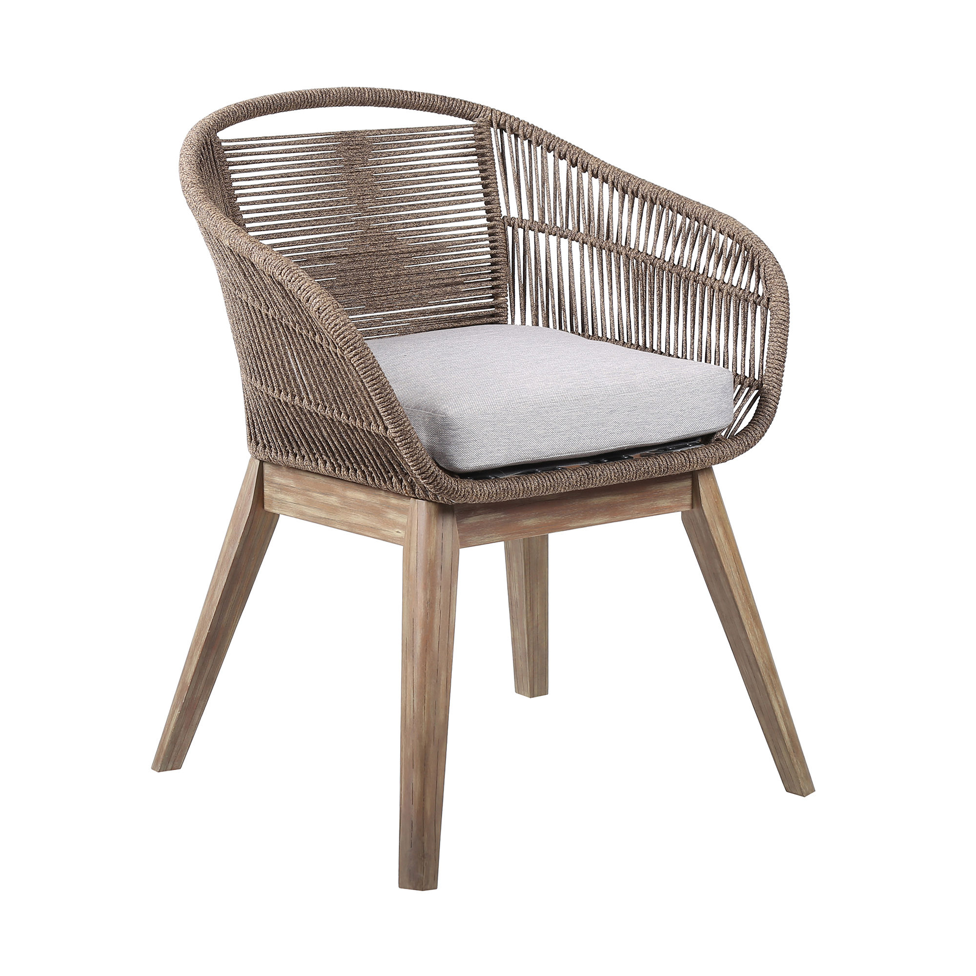 Luxur Living Kawatha Light Eucalyptus Truffle Gray Indoor Outdoor Dining Ch...
