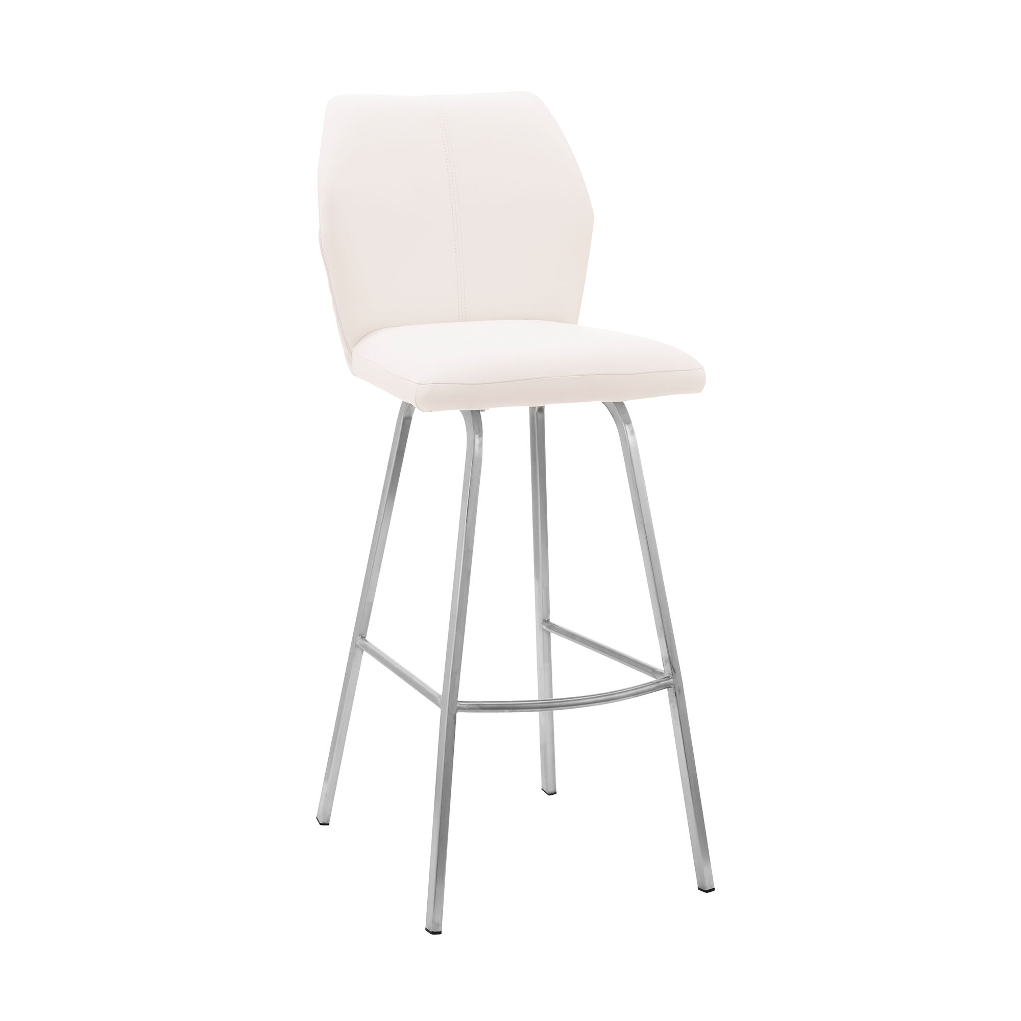 Luxur Living Kasura White Faux Leather 30 Inch Bar Stool