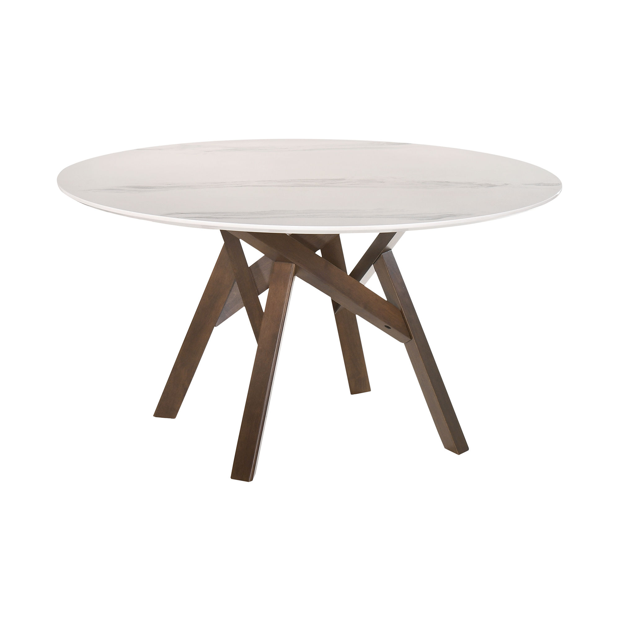 Luxur Living Khadkad White Walnut 54 Inch Round Dining Table