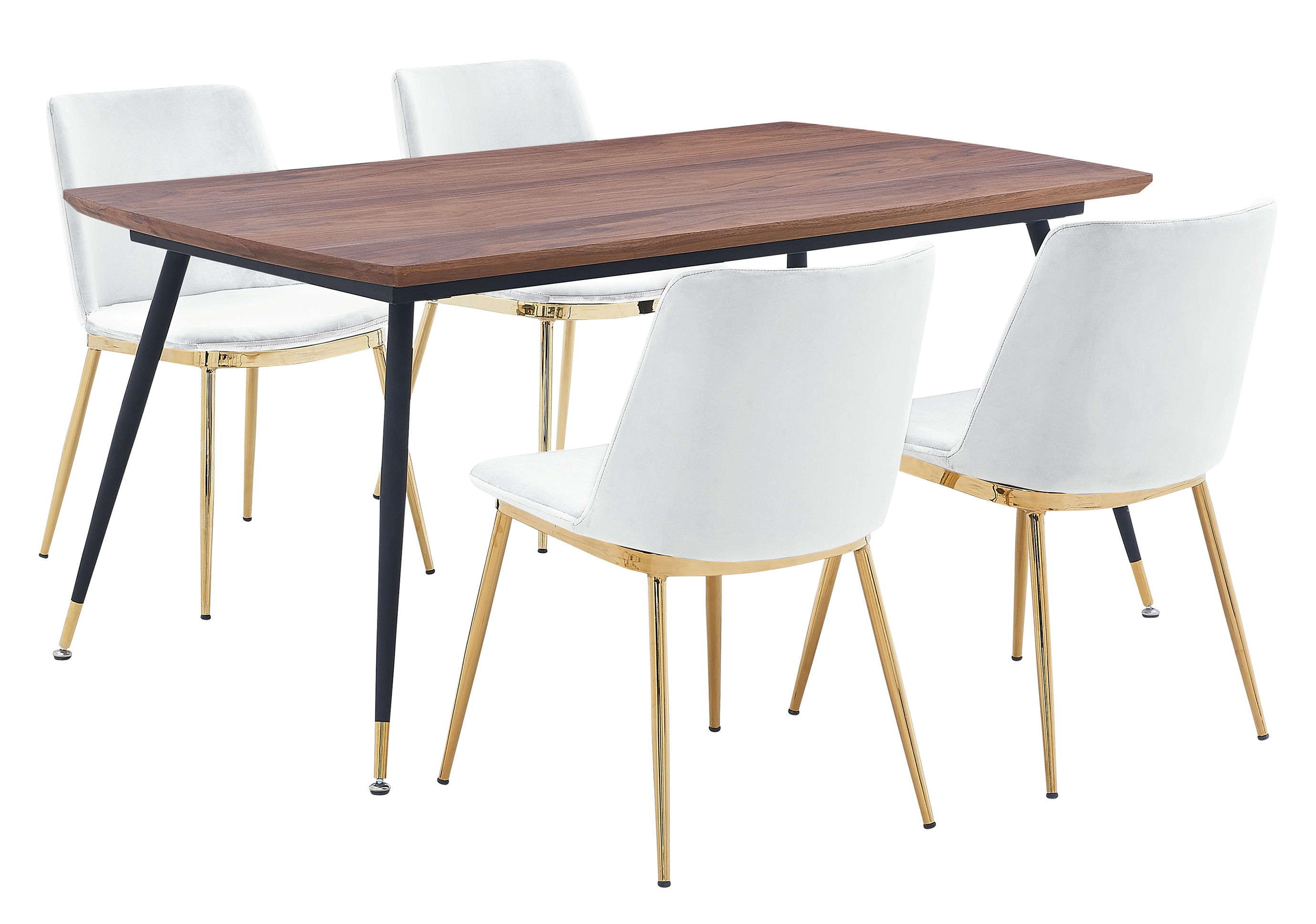 Luxur Living Gaul White Walnut 5pc Dining Set