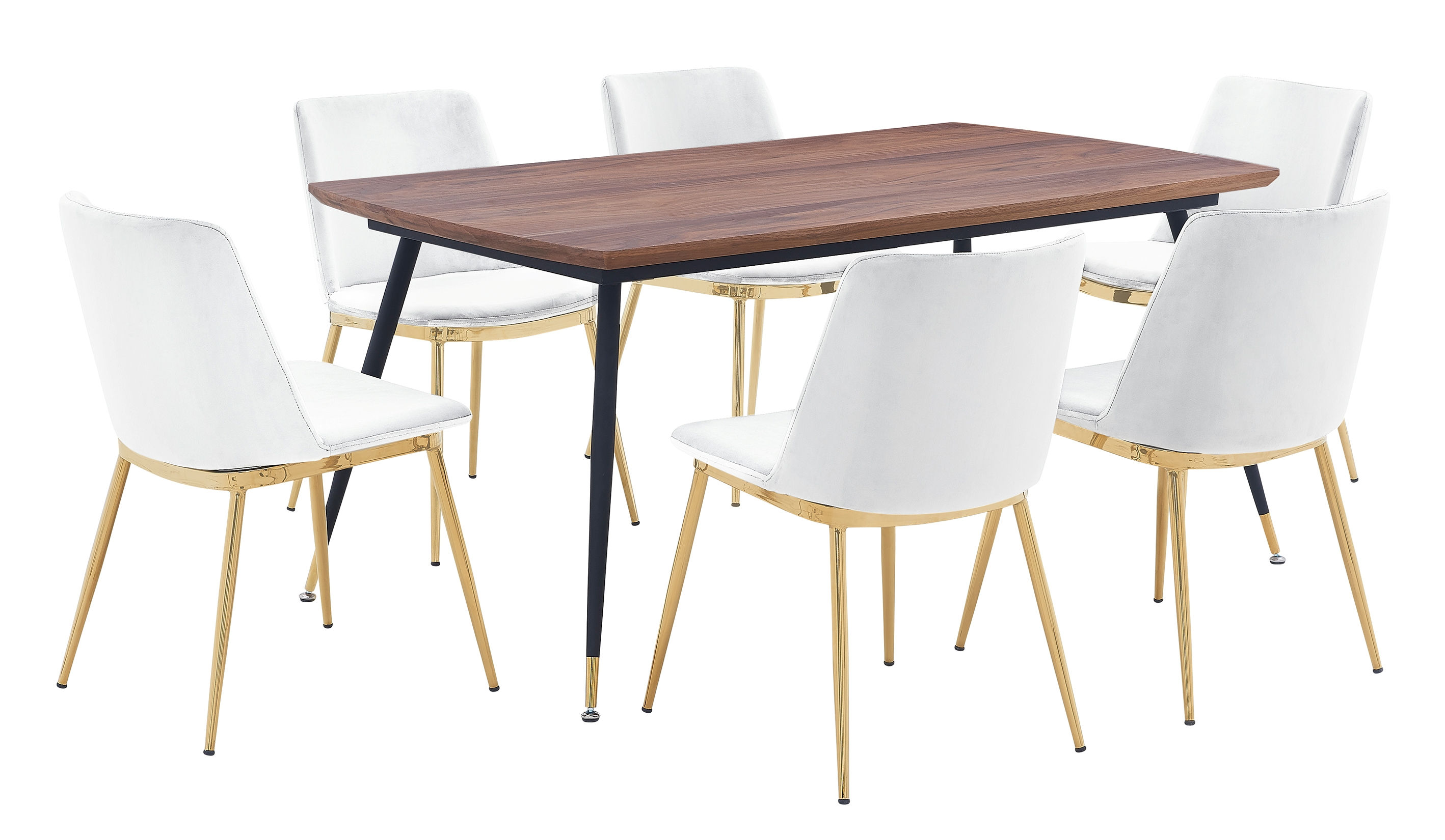 Luxur Living Gaul White Walnut 7pc Dining Set