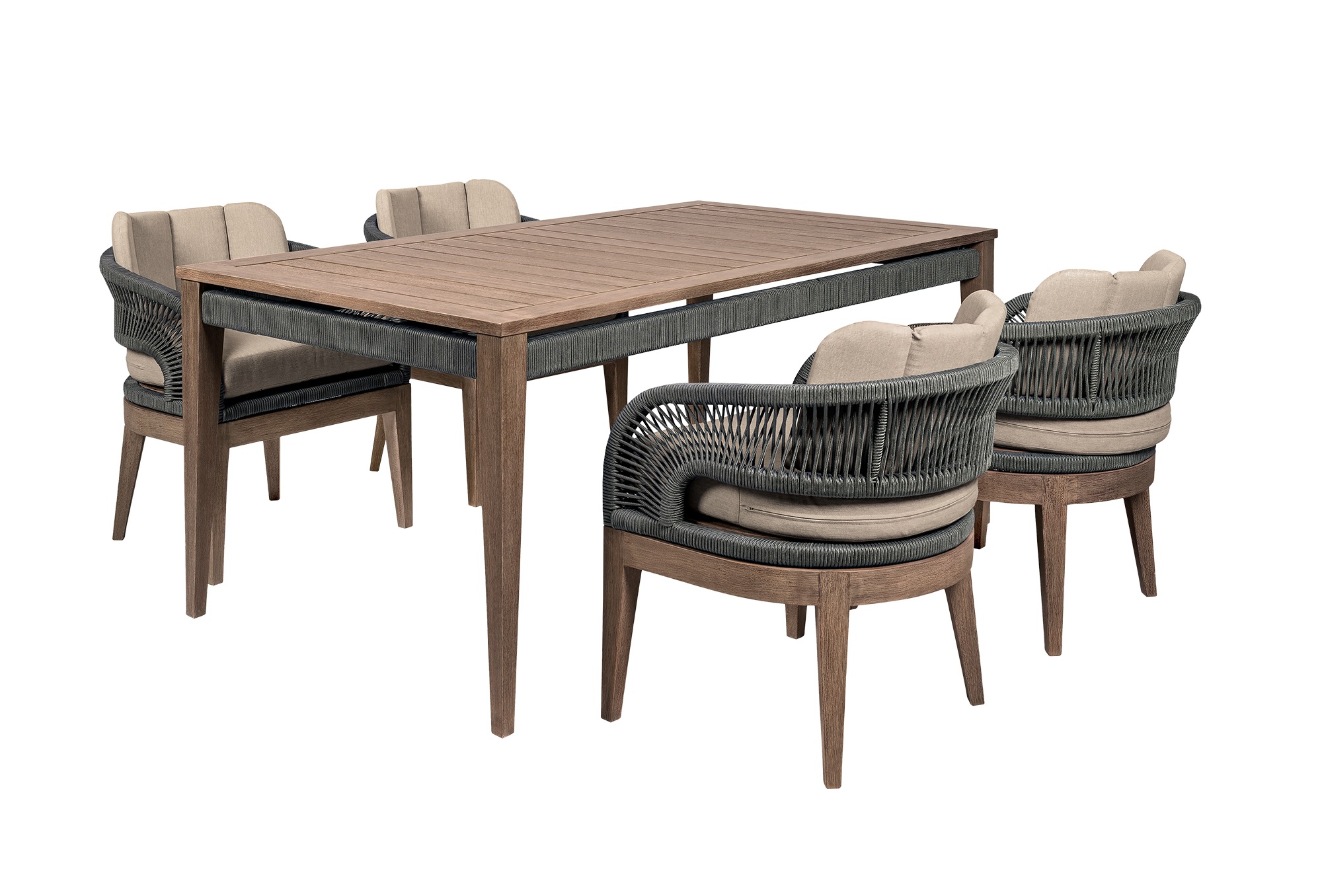 Luxur Living Hayatpur Taupe Brown Outdoor Patio 5pc Dining Set