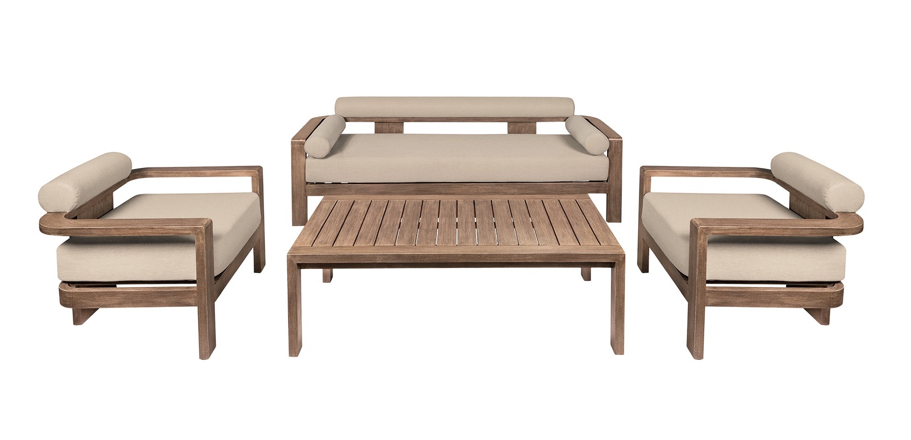 Luxur Living Jitapur Taupe Brown Outdoor Patio 4pc Conversation Set