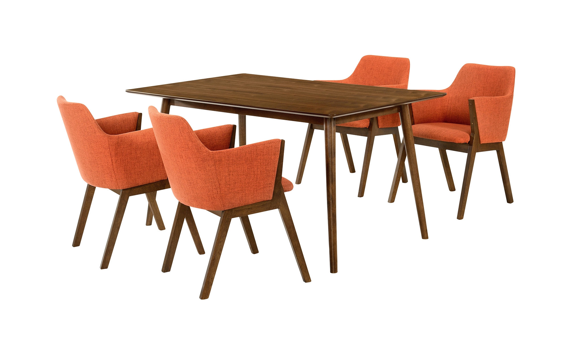 Luxur Living Khasbag Walnut Orange 5pc Dining Set