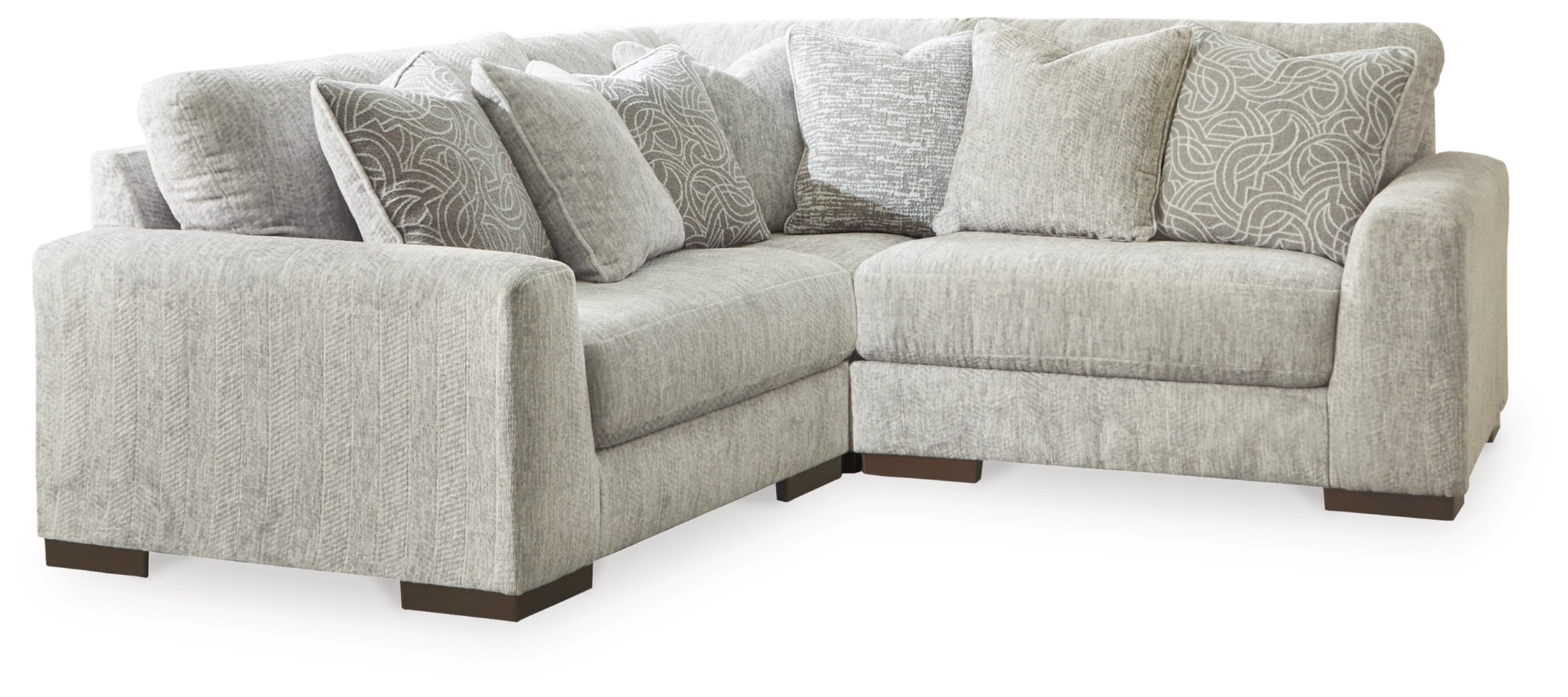 Ashley Furniture Regent Park Contemporary Pewter 3-Piece Sectional