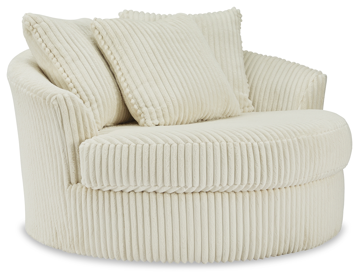 Ashley Furniture Lindyn Ivory Oversized Swivel Accent Chair