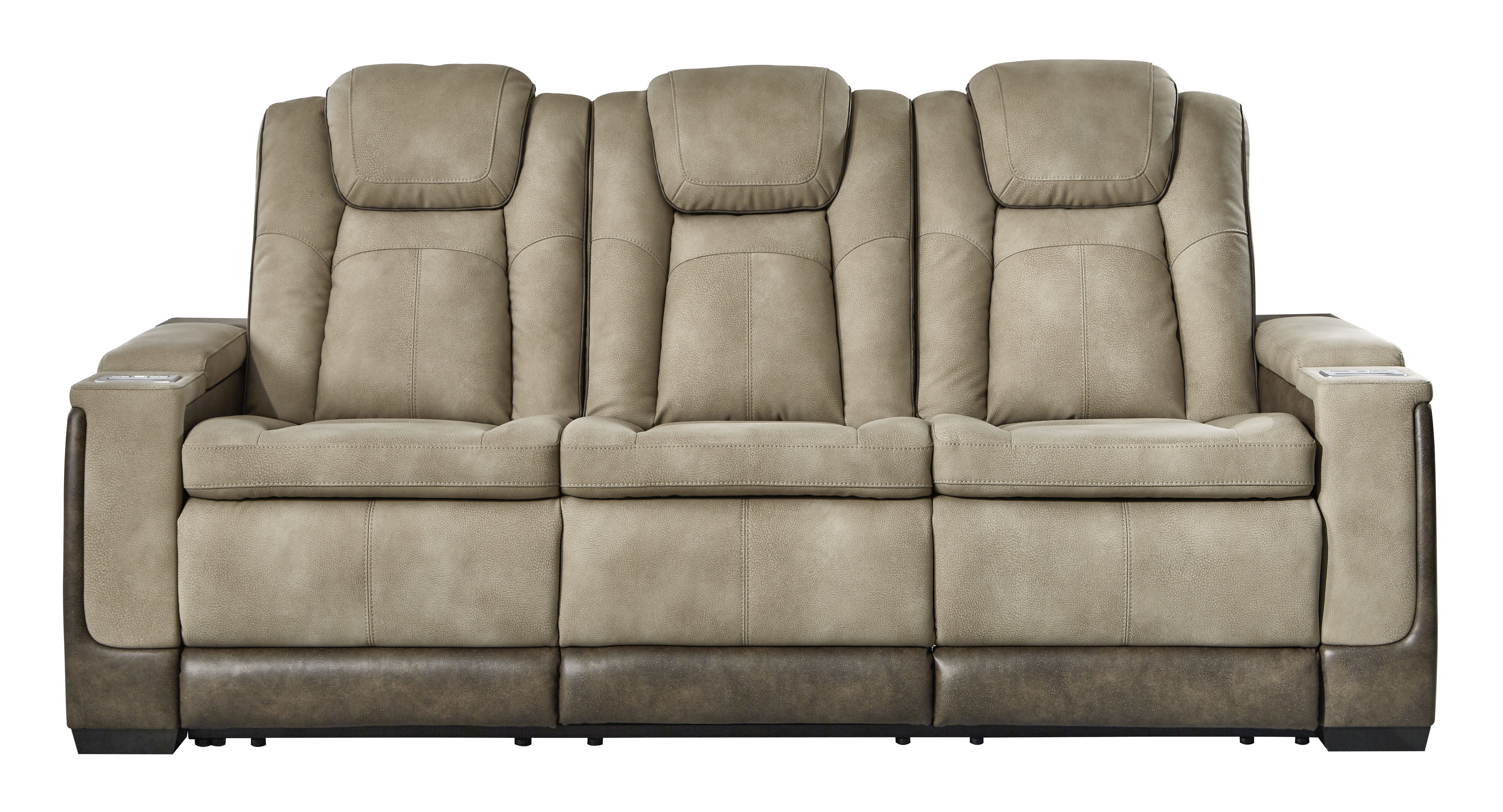 Ashley Furniture Next Gen DuraPella Sand Power Reclining Sofa With Adjustab...