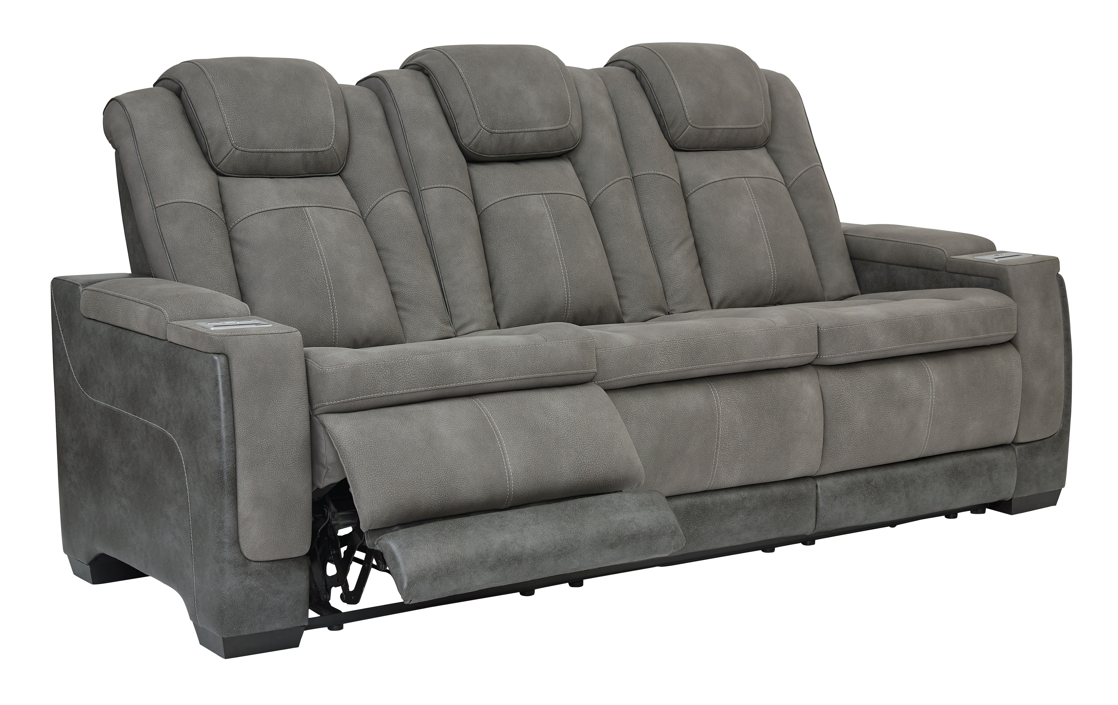 Ashley Furniture Next Gen DuraPella Slate Fabric Power Reclining Sofa With ...