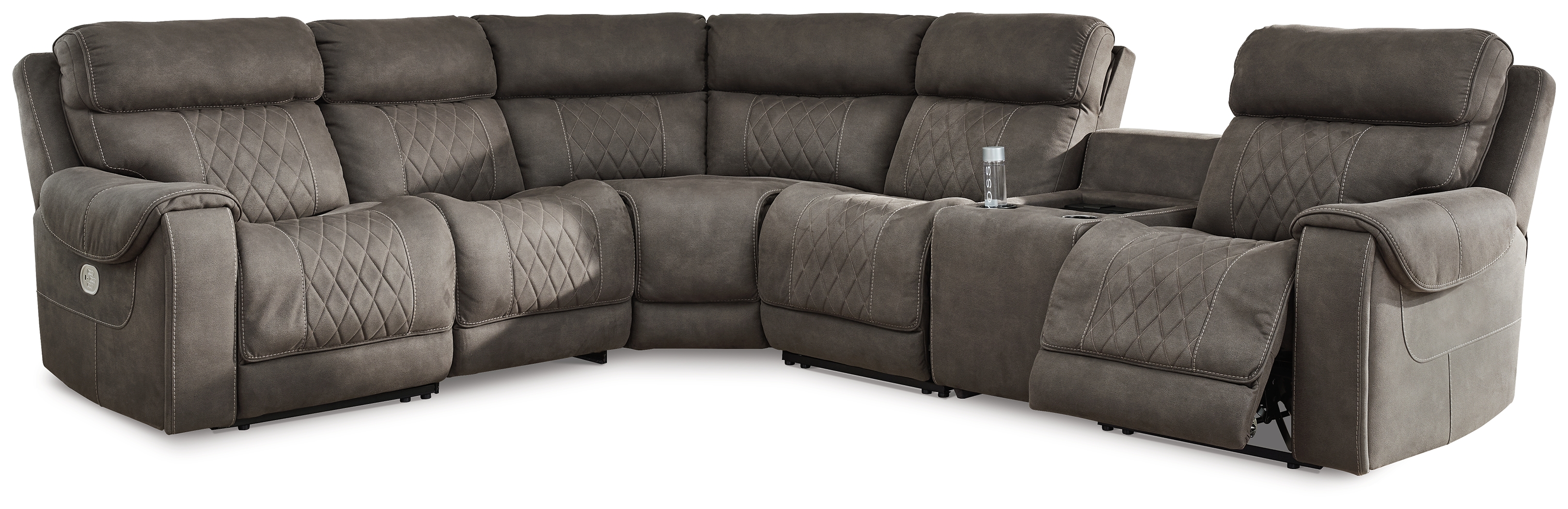 Ashley Furniture Hoopster Gunmetal 6pc Power Reclining Sectional