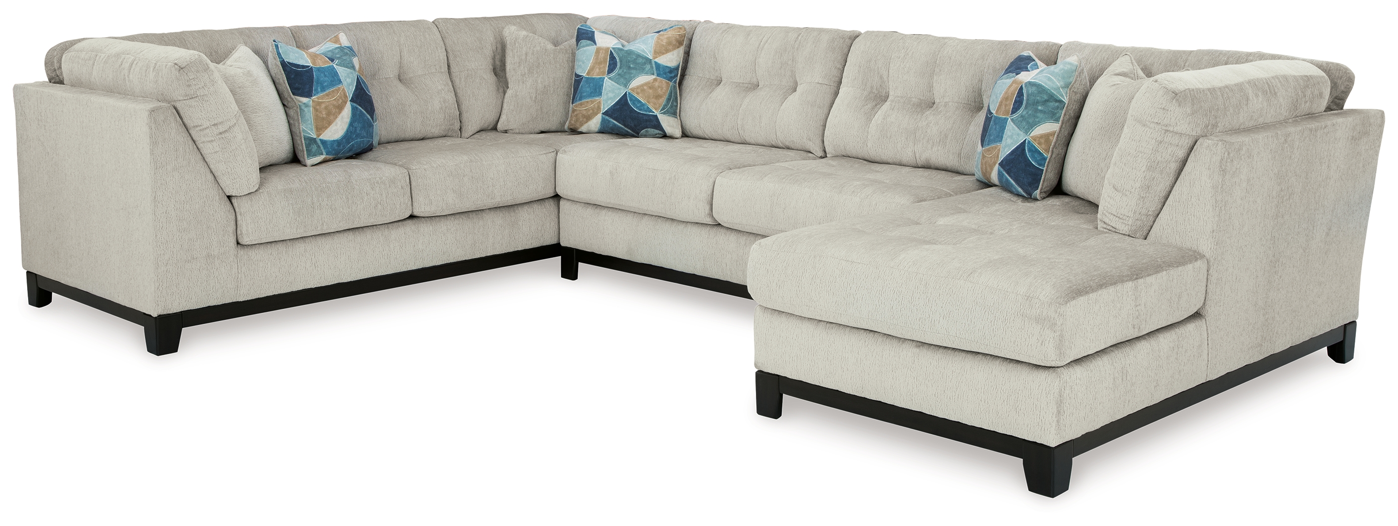 Ashley Furniture Maxon Place Stone 3pc Sectional With RAF Chaise