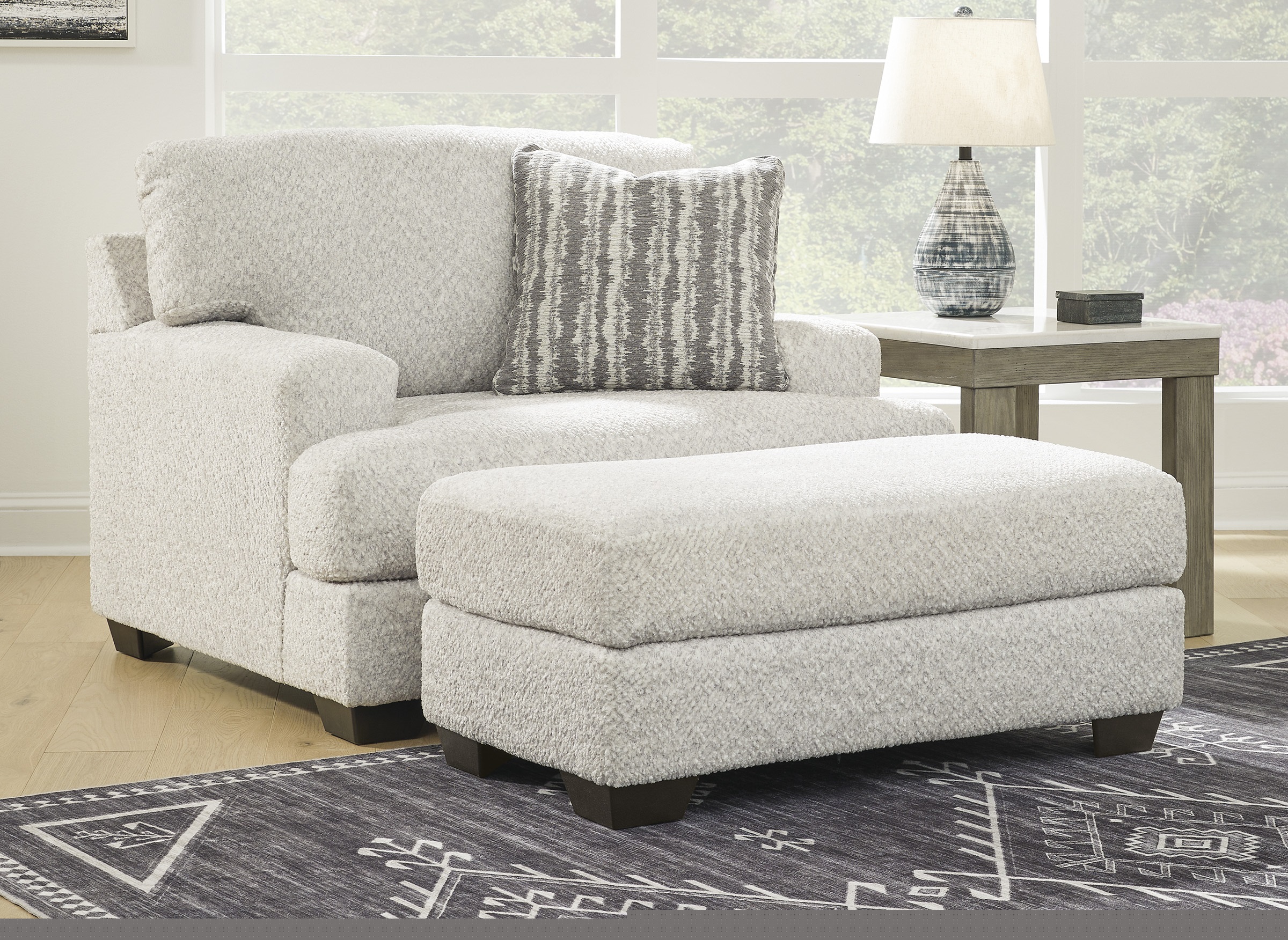 Ashley Furniture Brebryan Flannel Chair And Ottoman Set