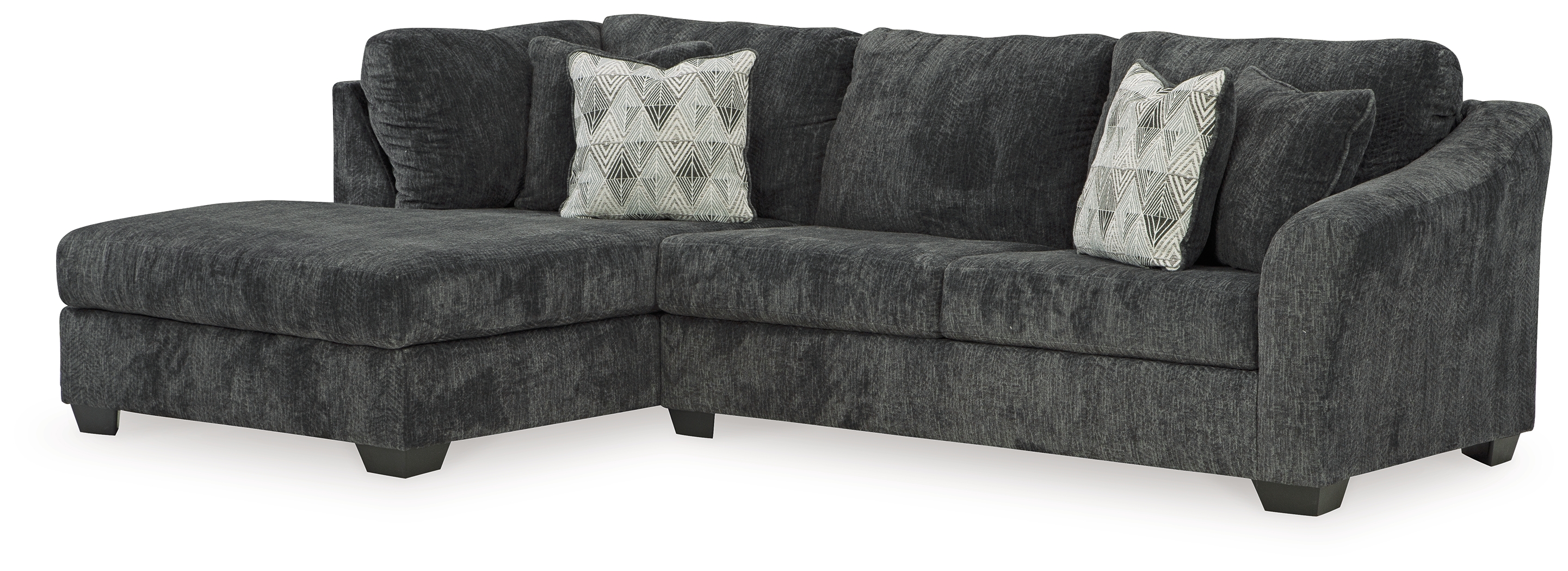 Ashley Furniture Biddeford Contemporary Ebony 2-Piece Sleeper Sectional Wit...