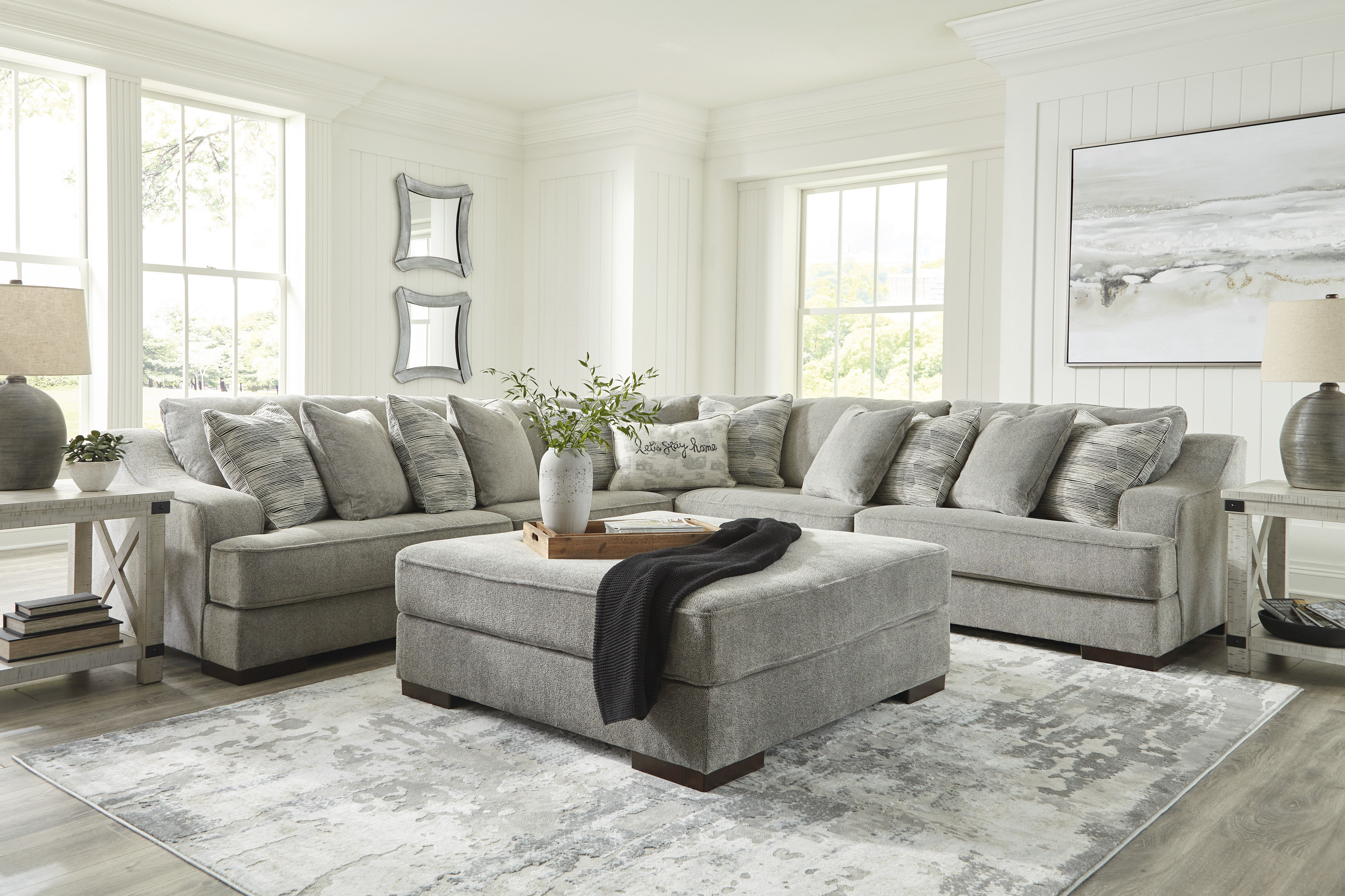 Ashley Furniture Bayless Smoke Sectional With Ottoman