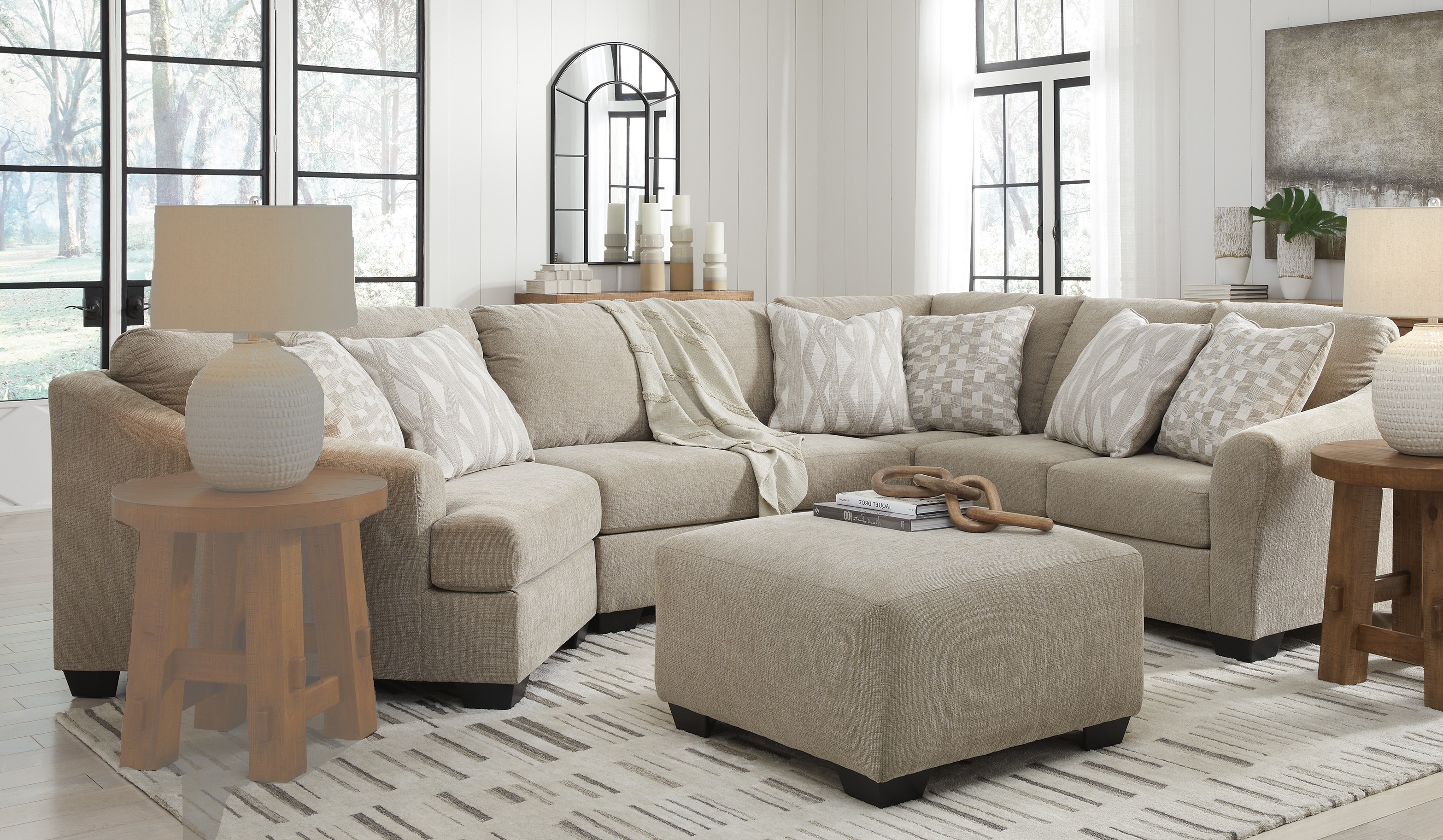 Ashley Furniture Brogan Bay Cork 3pc LAF Cuddler Sectional With Ottoman 52705-SEC-S1 Ashley Furniture Brogan Bay Cork 3pc LAF Cuddler Sectional With Ottoman 52705-SEC-S1