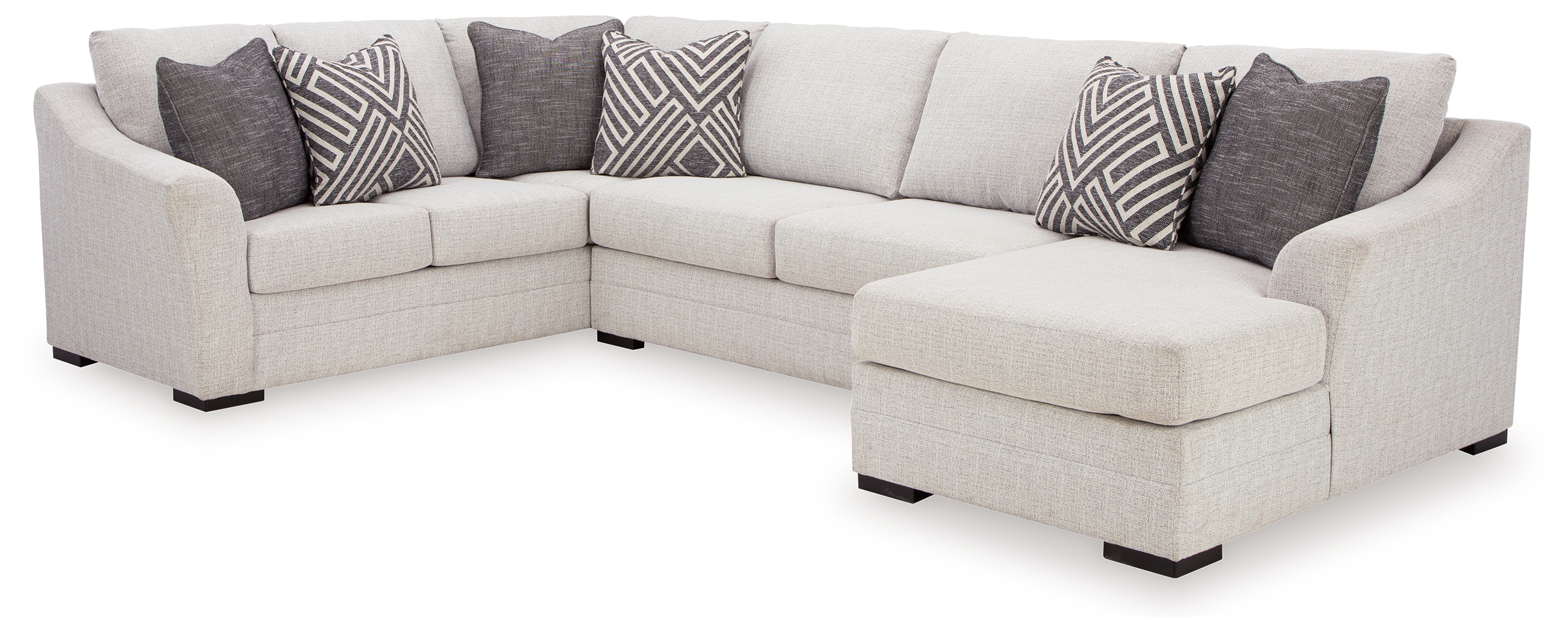 Ashley Furniture Koralynn Stone 3pc RAF Sectional With Chaise