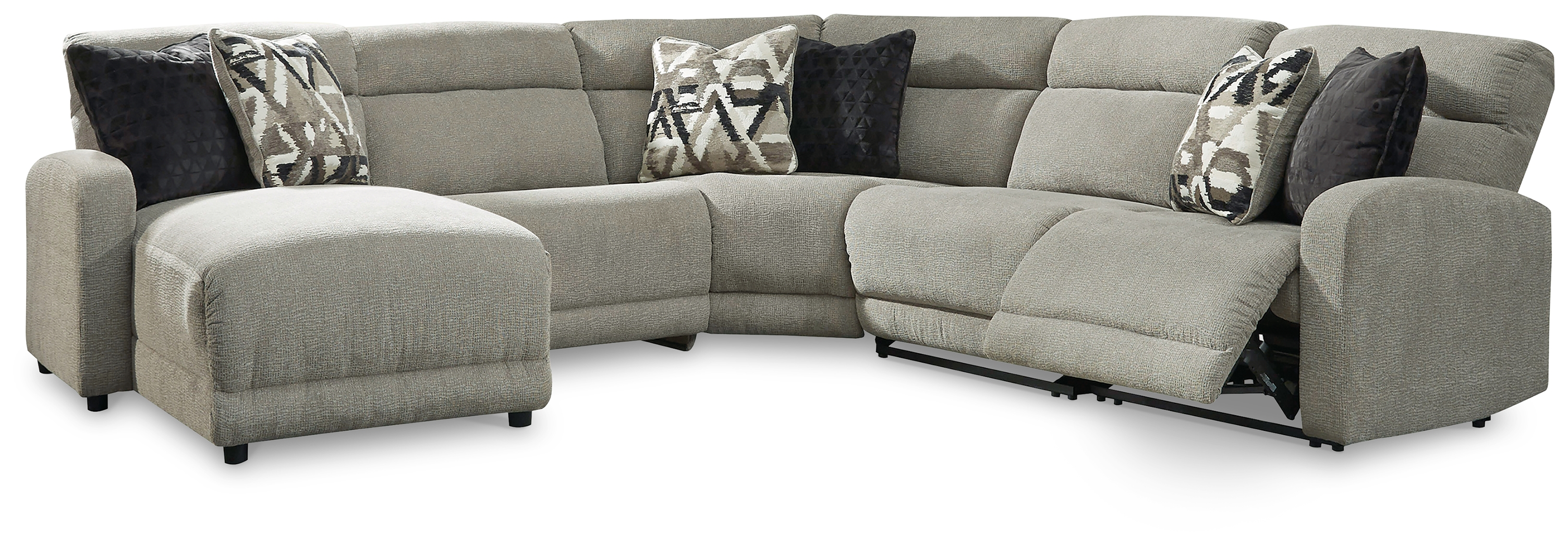 Ashley Furniture Colleyville Stone 5pc Power Reclining Sectional With LAF C...