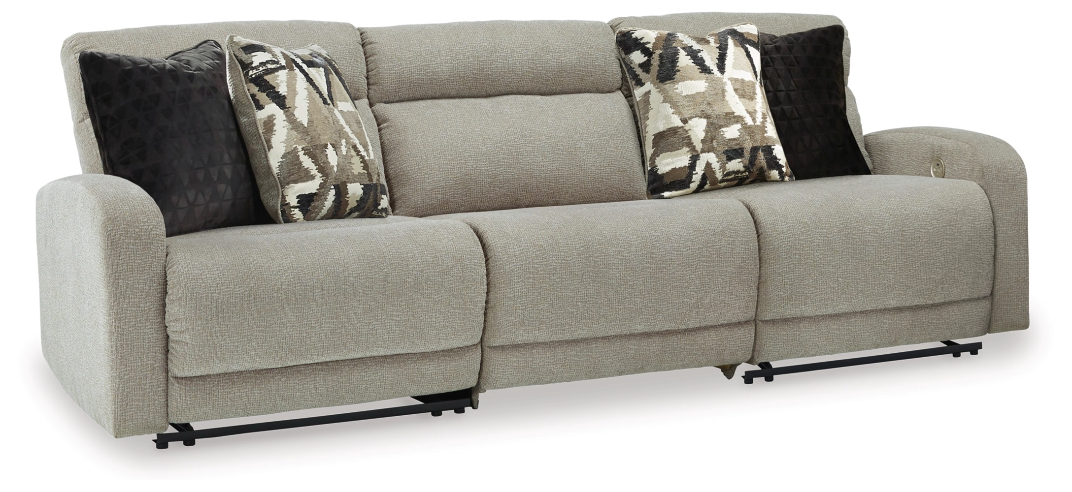Ashley Furniture Colleyville Stone 3pc Power Reclining Sectional