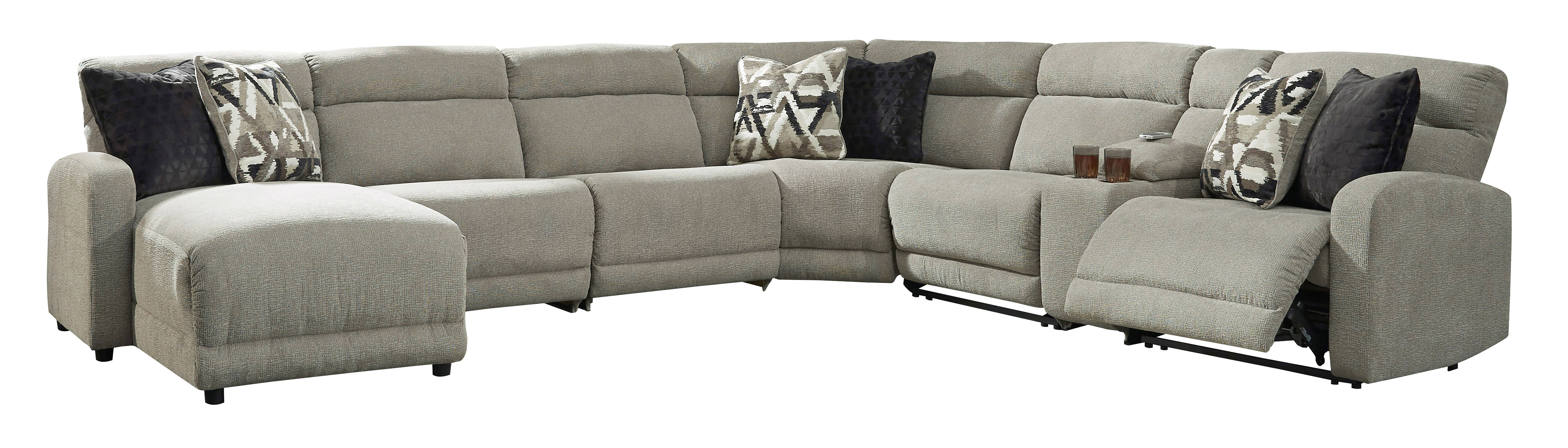 Ashley Furniture Colleyville Stone 7pc Sectional With LAF Power Chaise