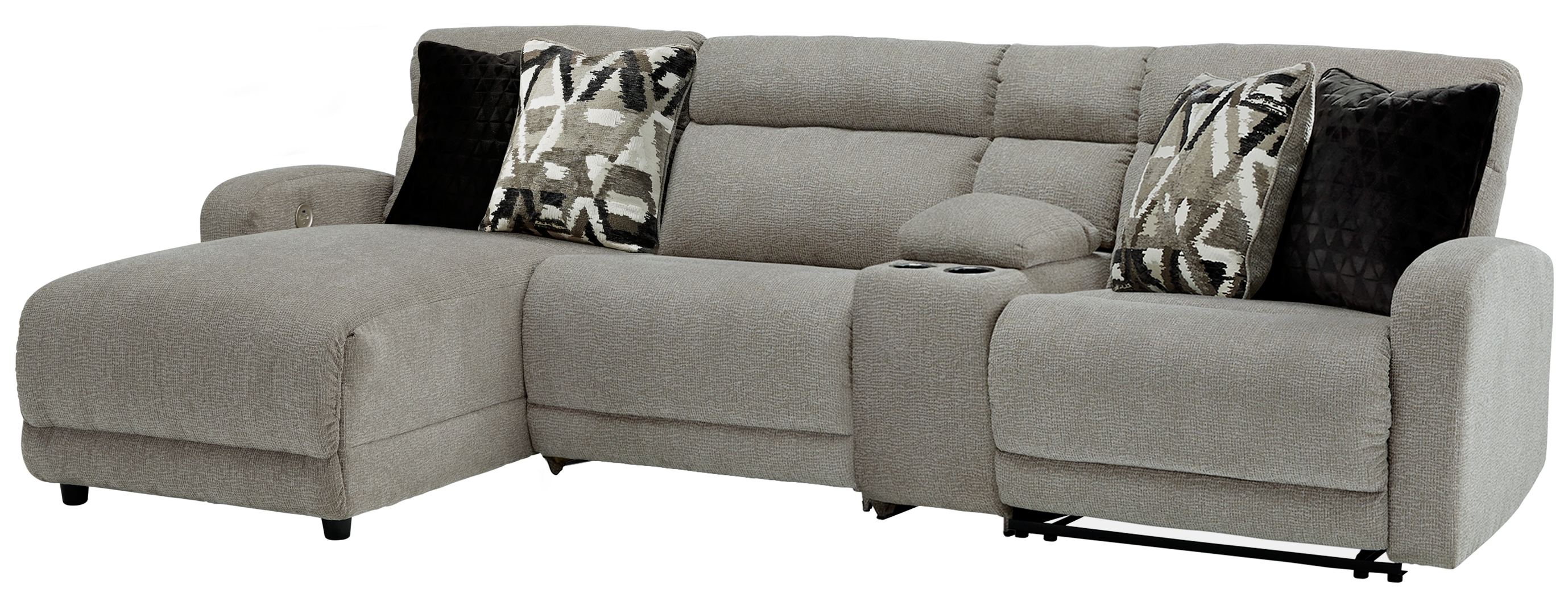 Ashley Furniture Colleyville Stone 4pc LAF Power Reclining Sectional With C...