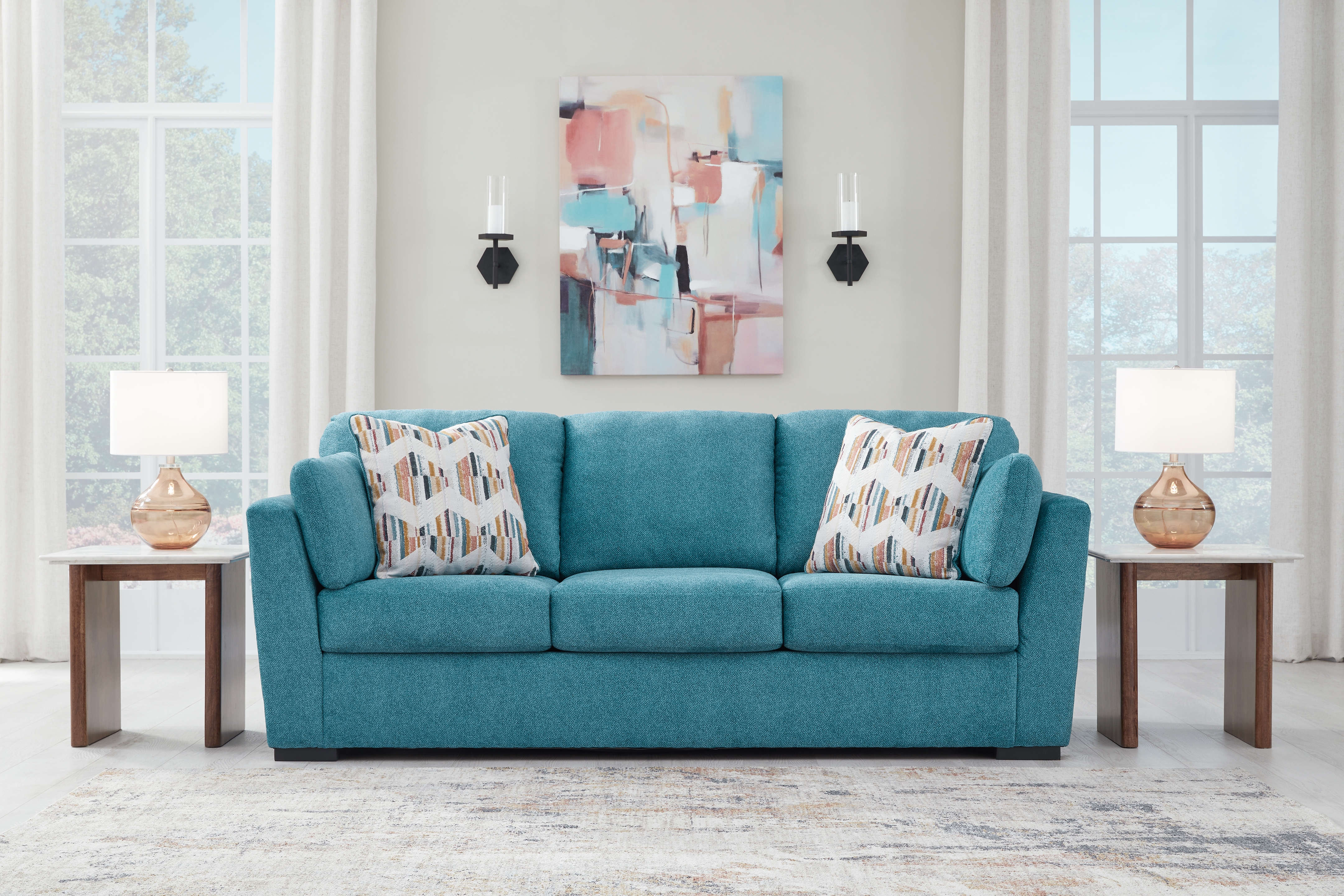 Ashley Furniture Keerwick Teal Sofa