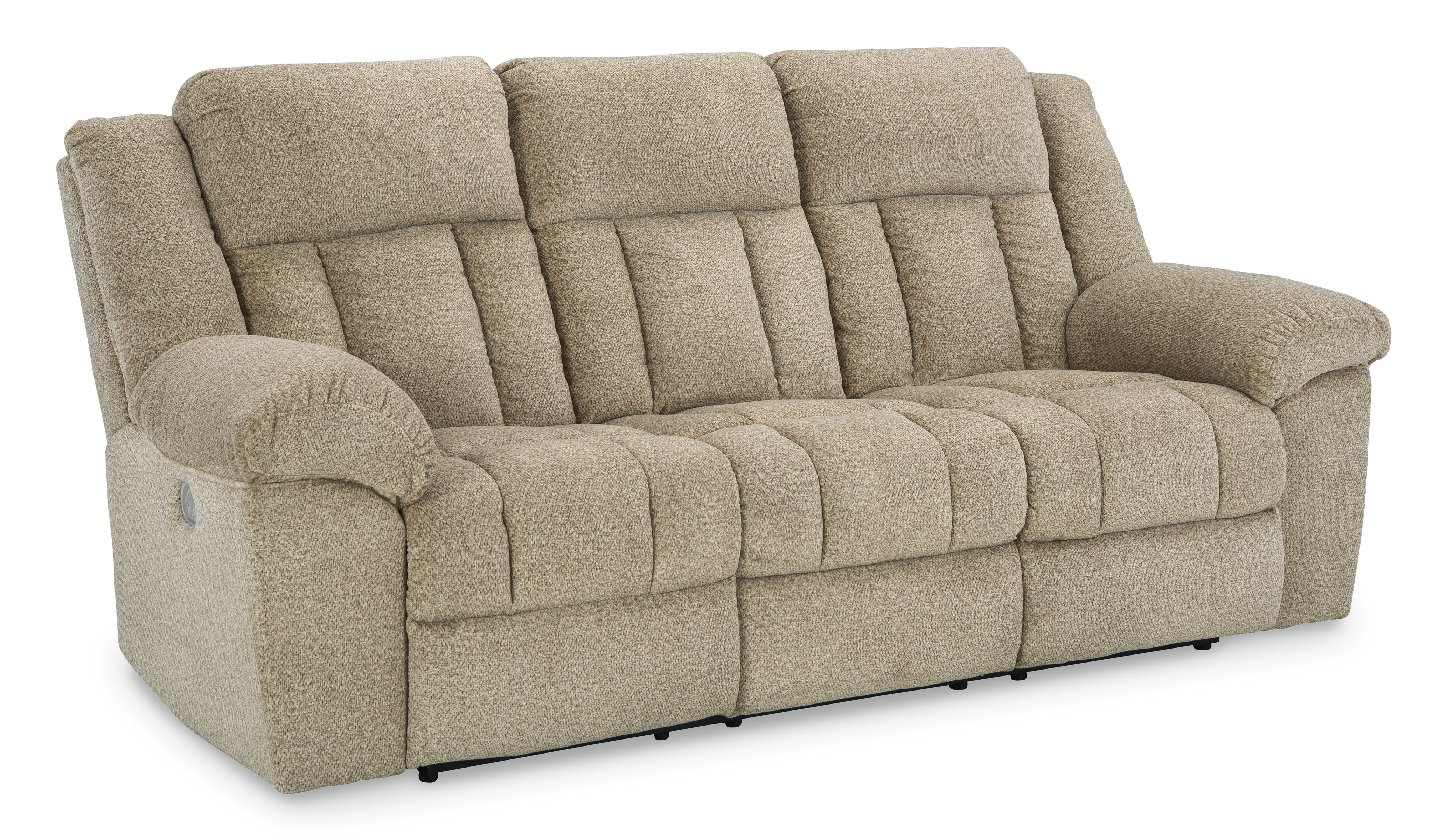 Ashley Furniture Tip Off Wheat Power Reclining Sofa With Adjustable Headres...