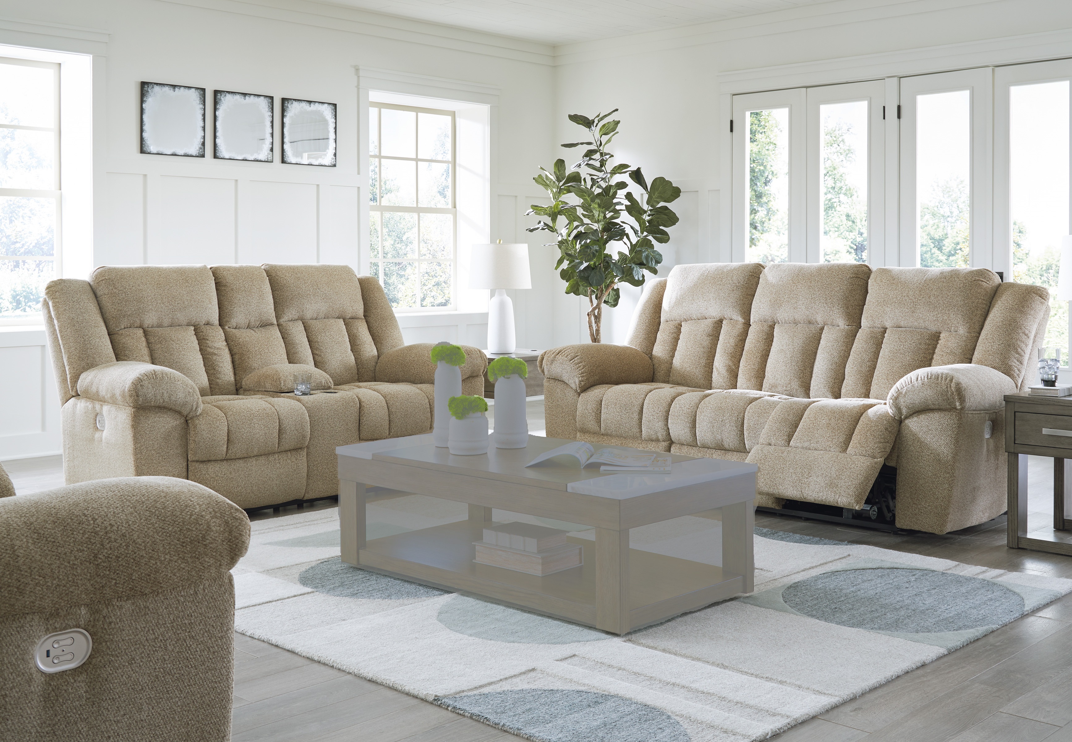 Ashley Furniture Tip Off Wheat 3pc Power Living Room Set