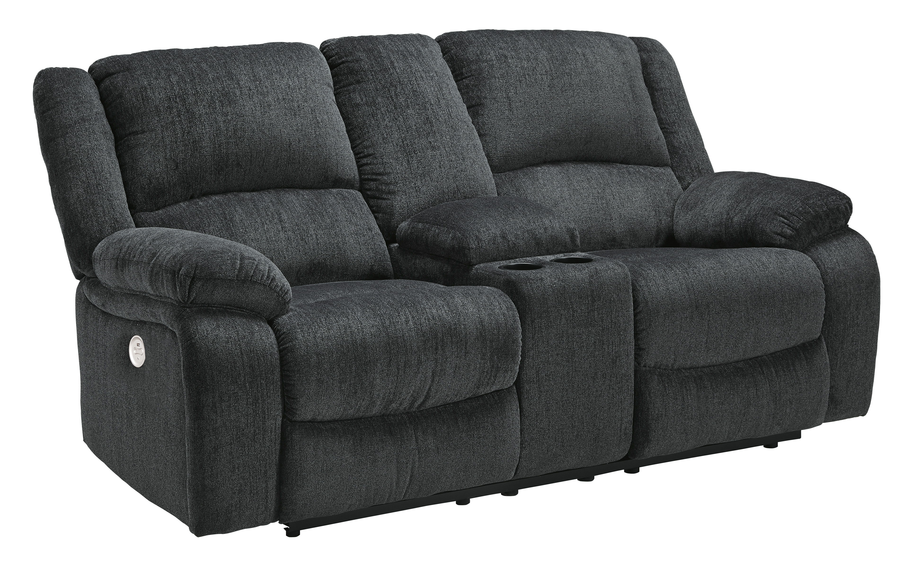 Ashley Furniture Draycoll Slate Power Double Reclining Console Loveseat