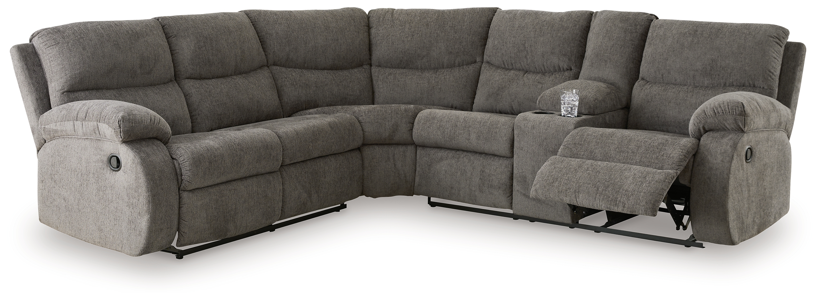 Ashley Furniture Museum Pewter 2pc Reclining Console Sectional