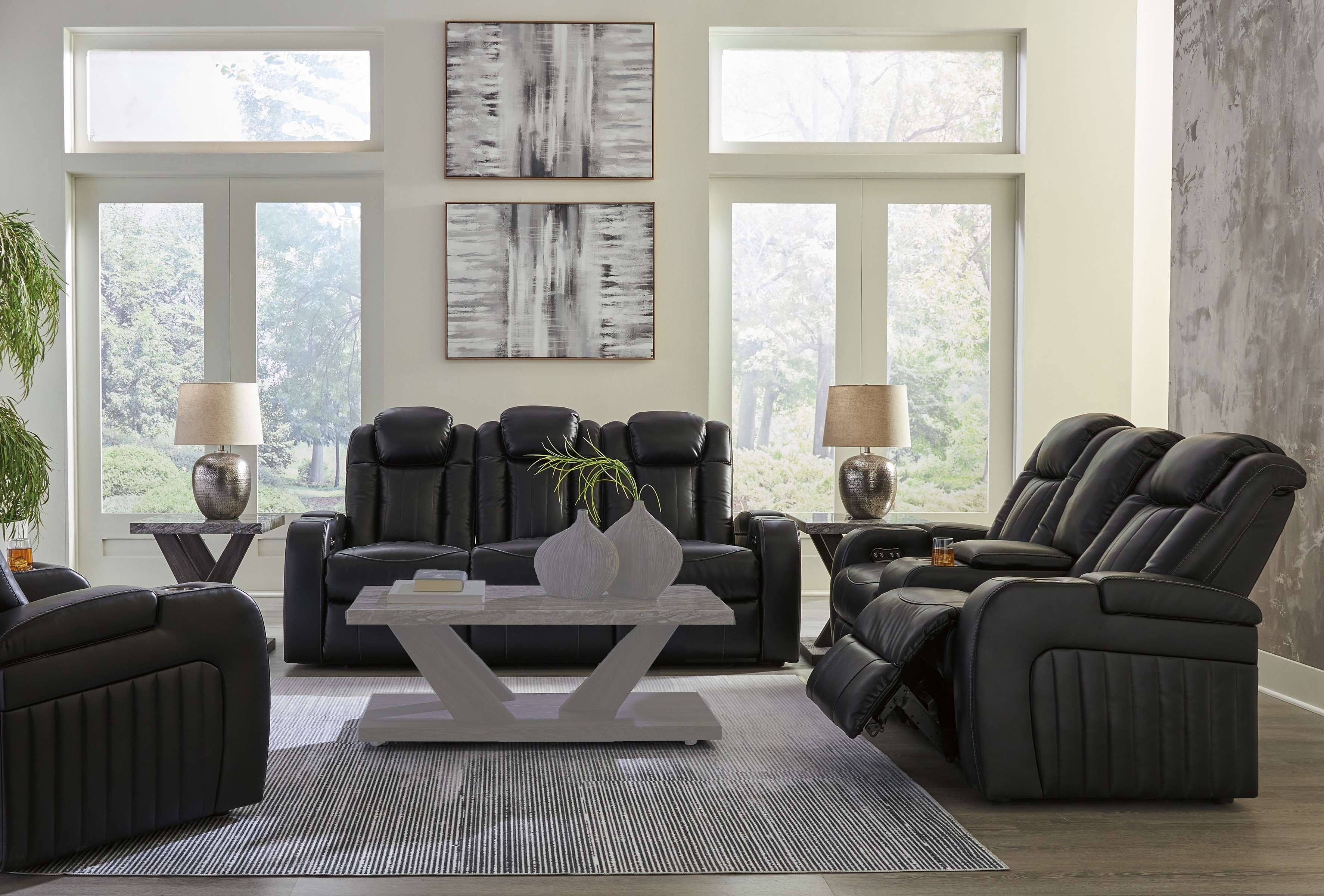 Ashley Furniture Caveman Den Midnight 3pc Power Living Room Set