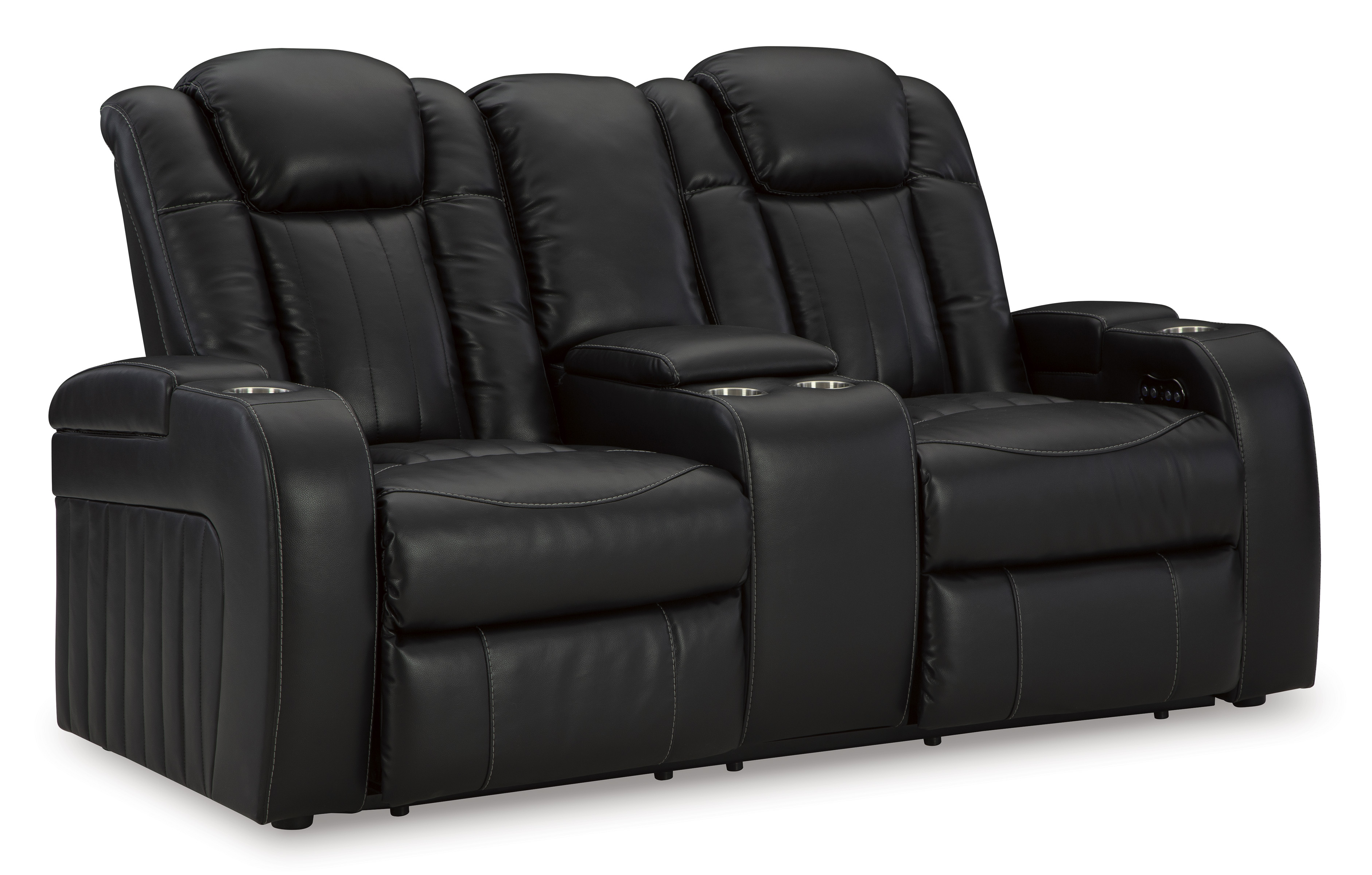 Ashley Furniture Caveman Den Midnight Power Reclining  Console Loveseat