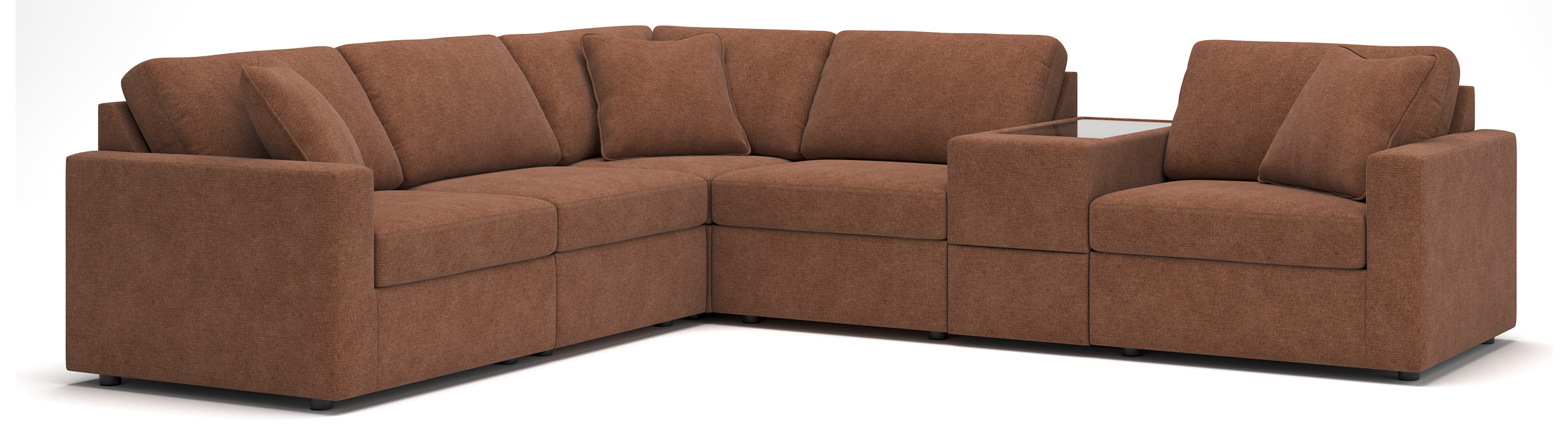 Ashley Furniture Modmax Spice 6pc Sectional With Console 92102S7