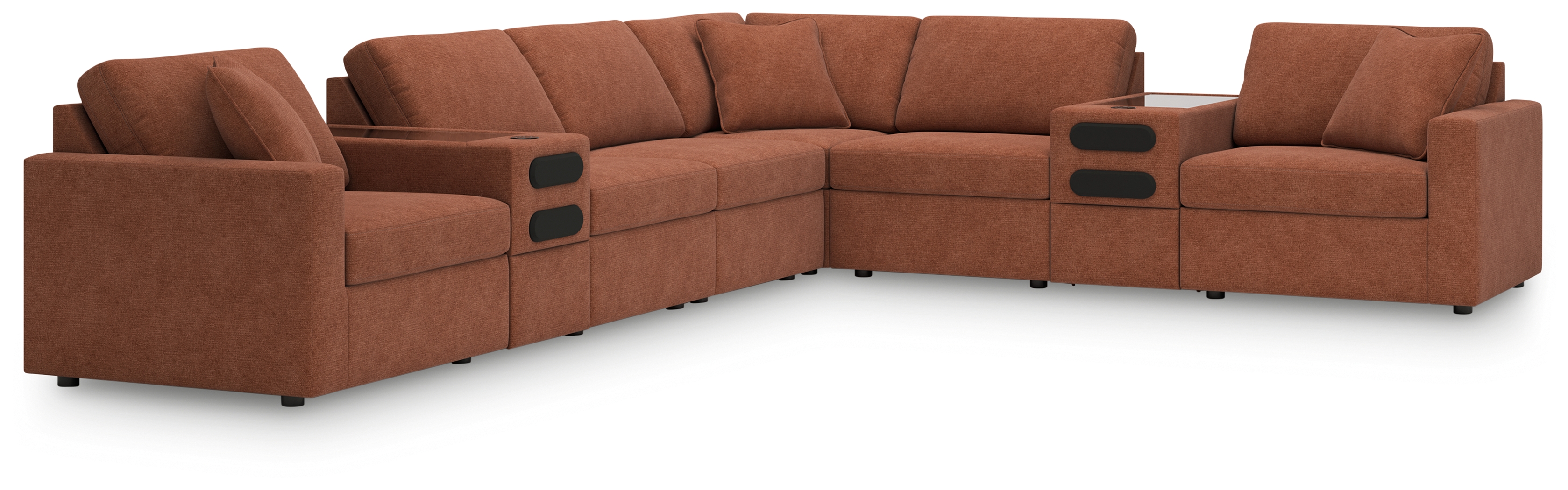 Ashley Furniture Modmax Spice 8pc Sectional With Audio Consoles 92102S16