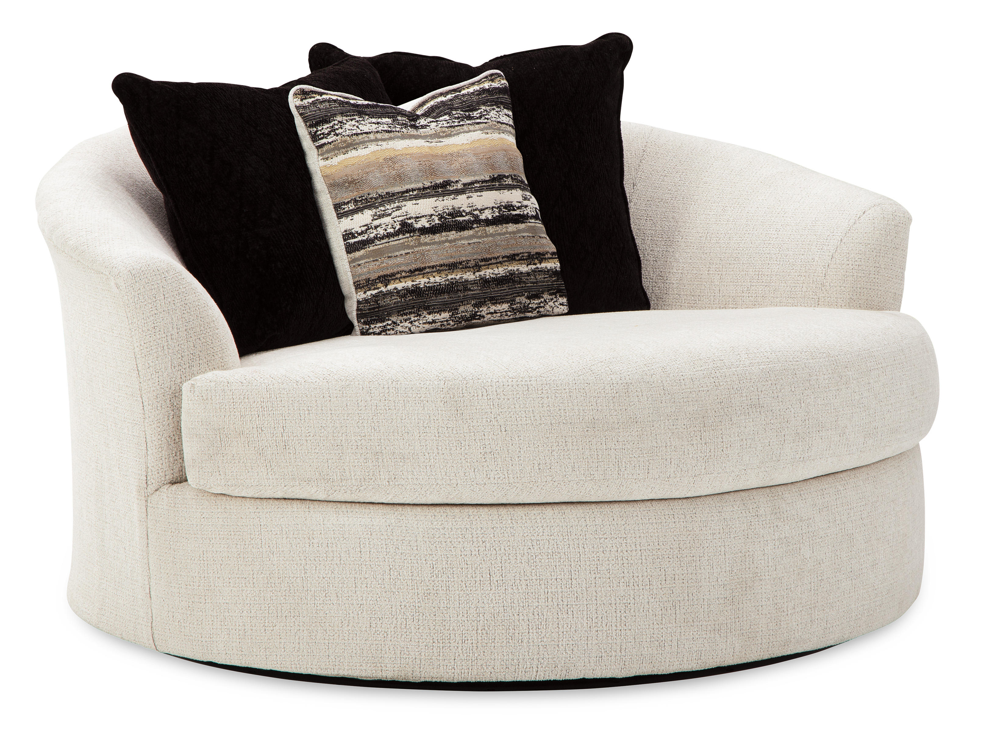 Ashley Furniture Cambri Snow Oversized Round Swivel Chair