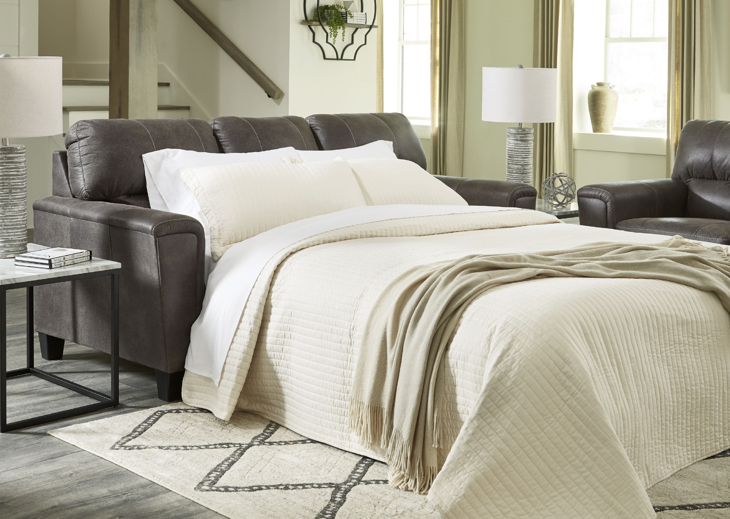 Ashley Furniture Navi  Smoke Queen Sofa Sleeper