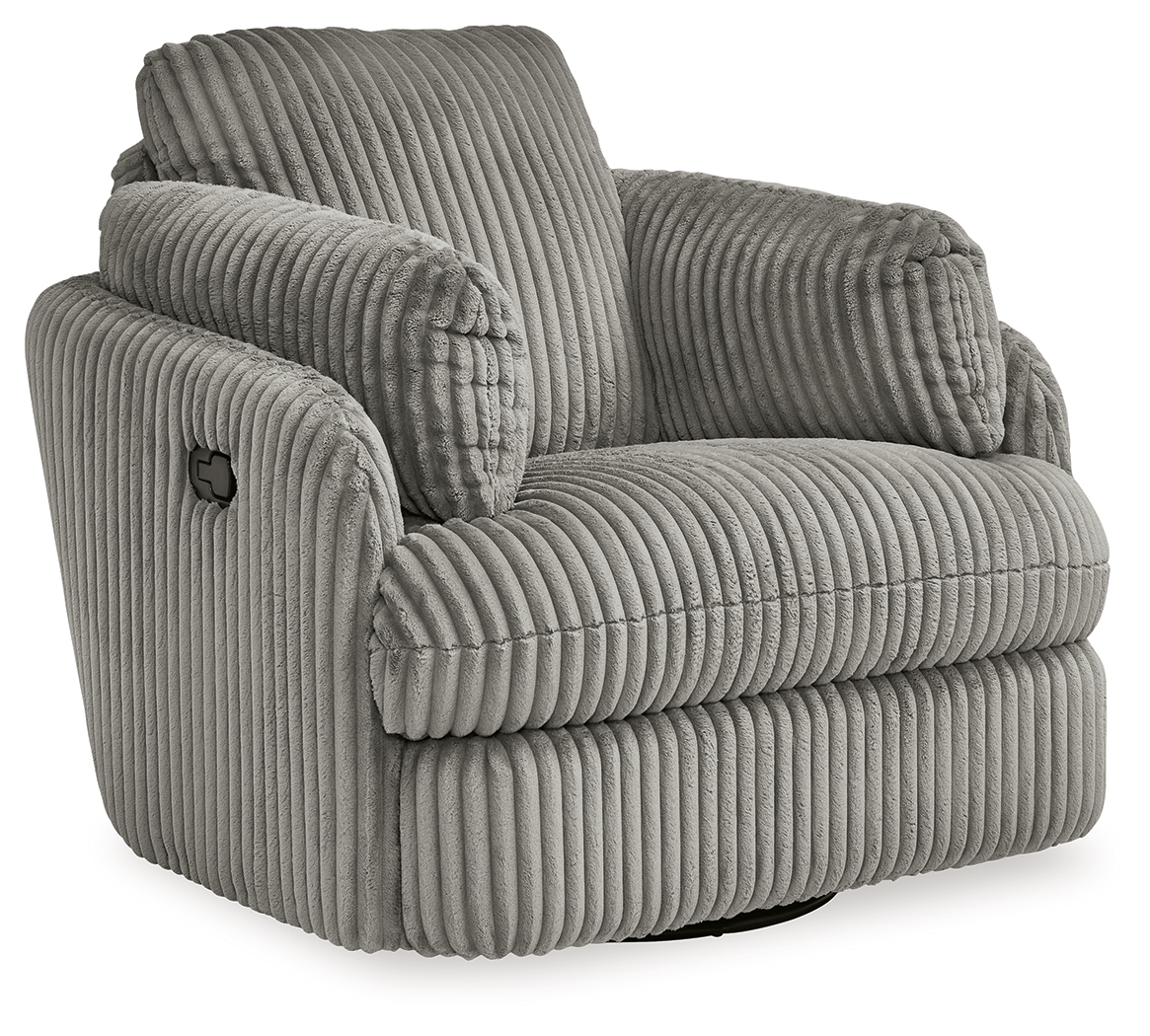 Ashley Furniture Tie Breaker Fog Swivel Glider Recliner
