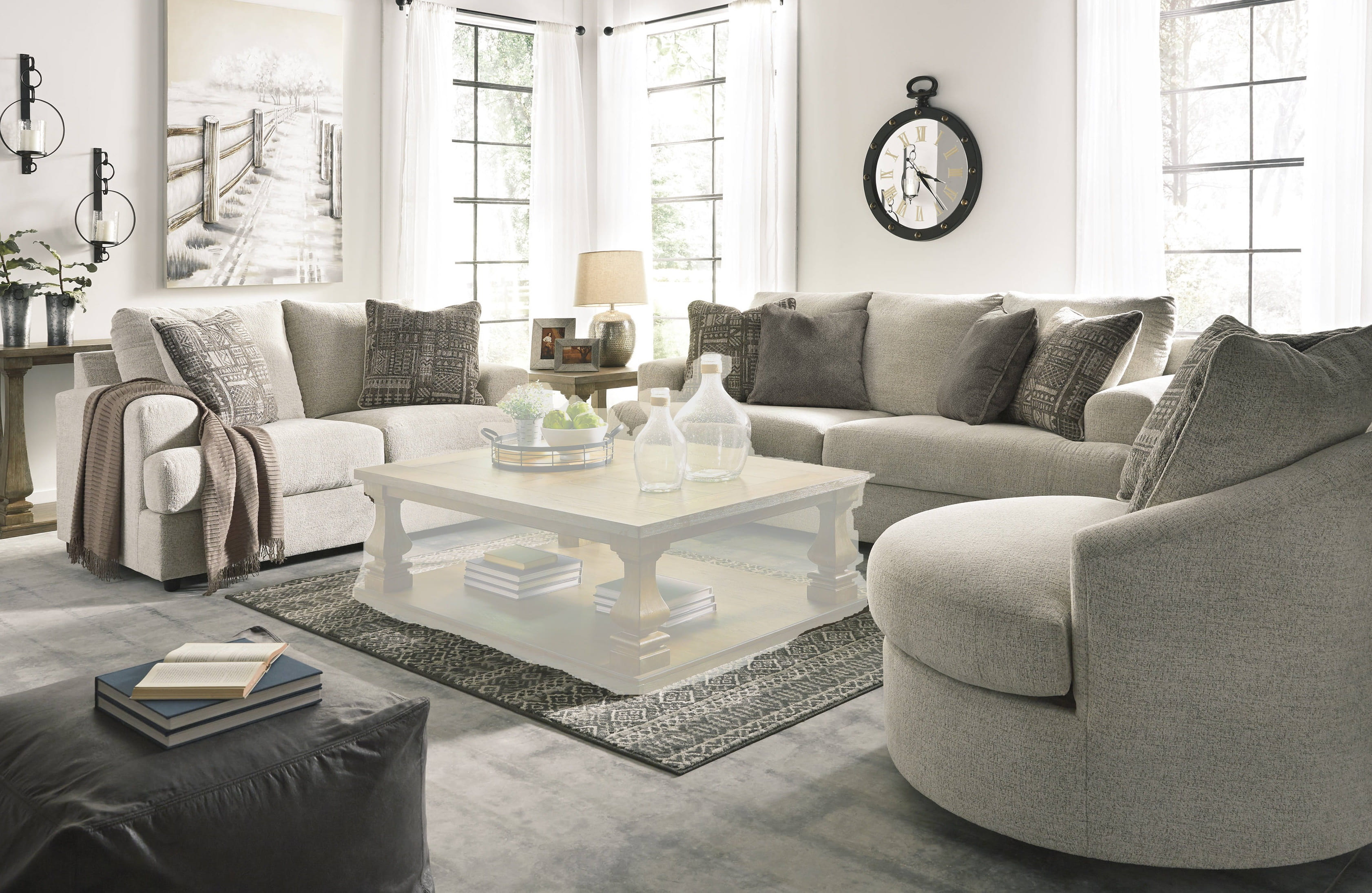 Ashley Furniture Soletren Stone 3pc Living Room Set
