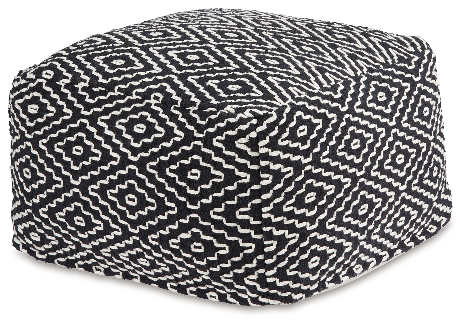 Ashley Furniture Jasett Black Ivory Pouf