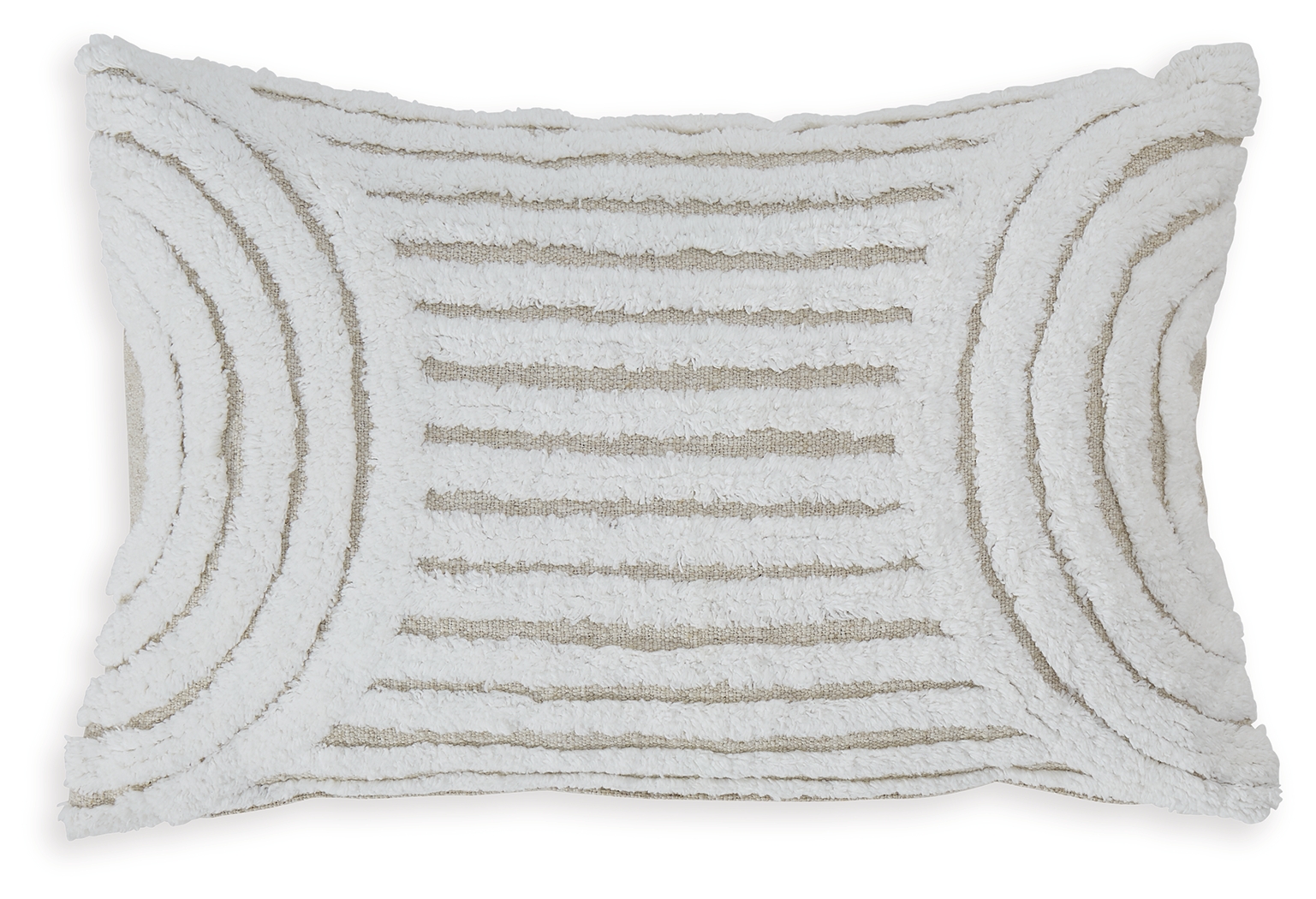 4 Ashley Furniture Farissen White Tan Pillows