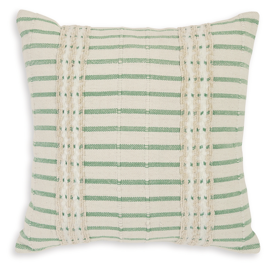4 Ashley Furniture Rowton White Green Pillows
